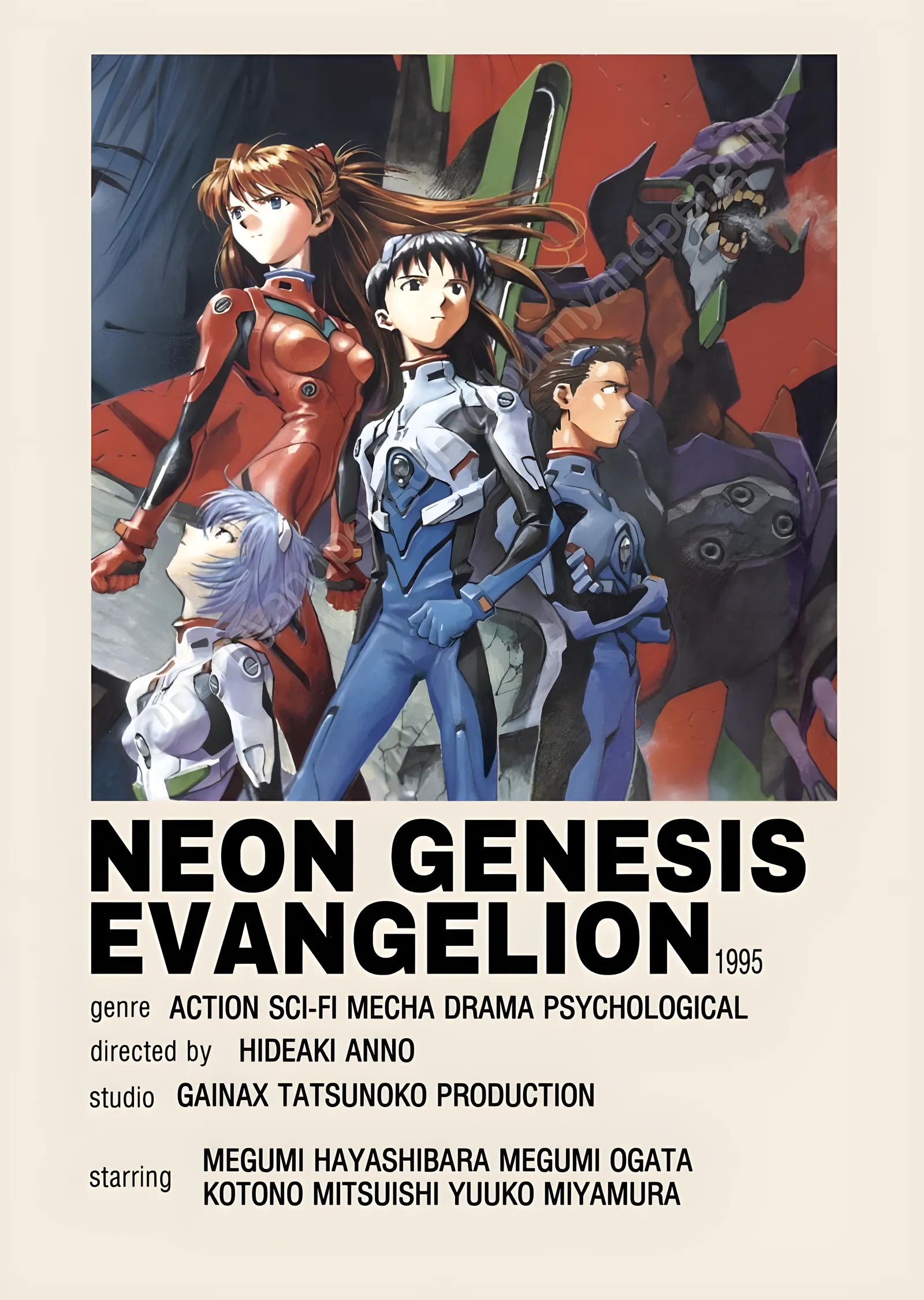 Neon Genesis Evangelion - Minimal Künye Afişi metal tablo