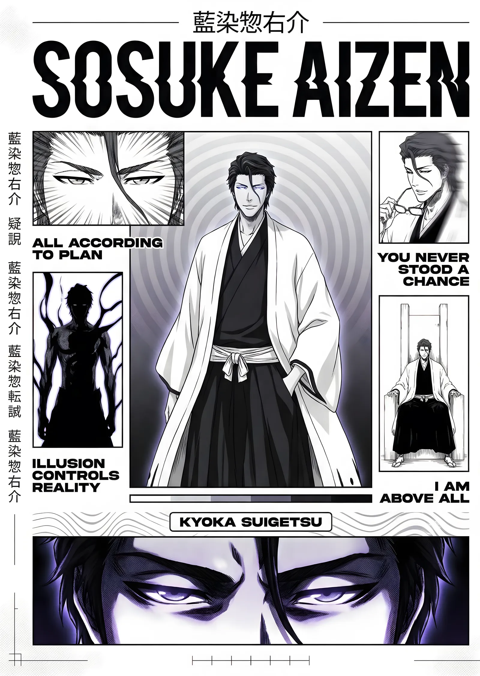 Bleach - Sousuke Aizen Manga Sayfası metal tablo
