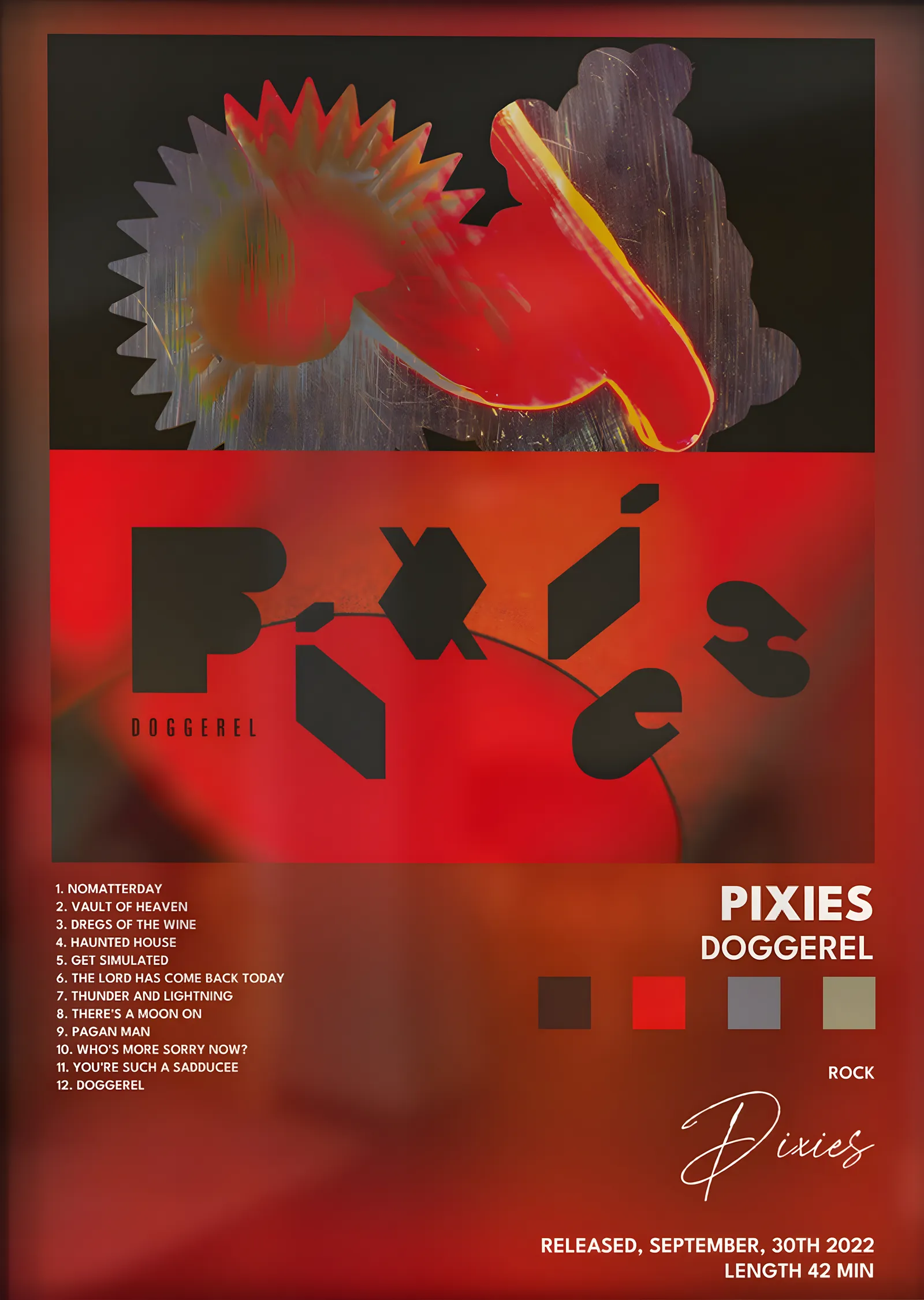 Pixies: Doggerel metal tablo