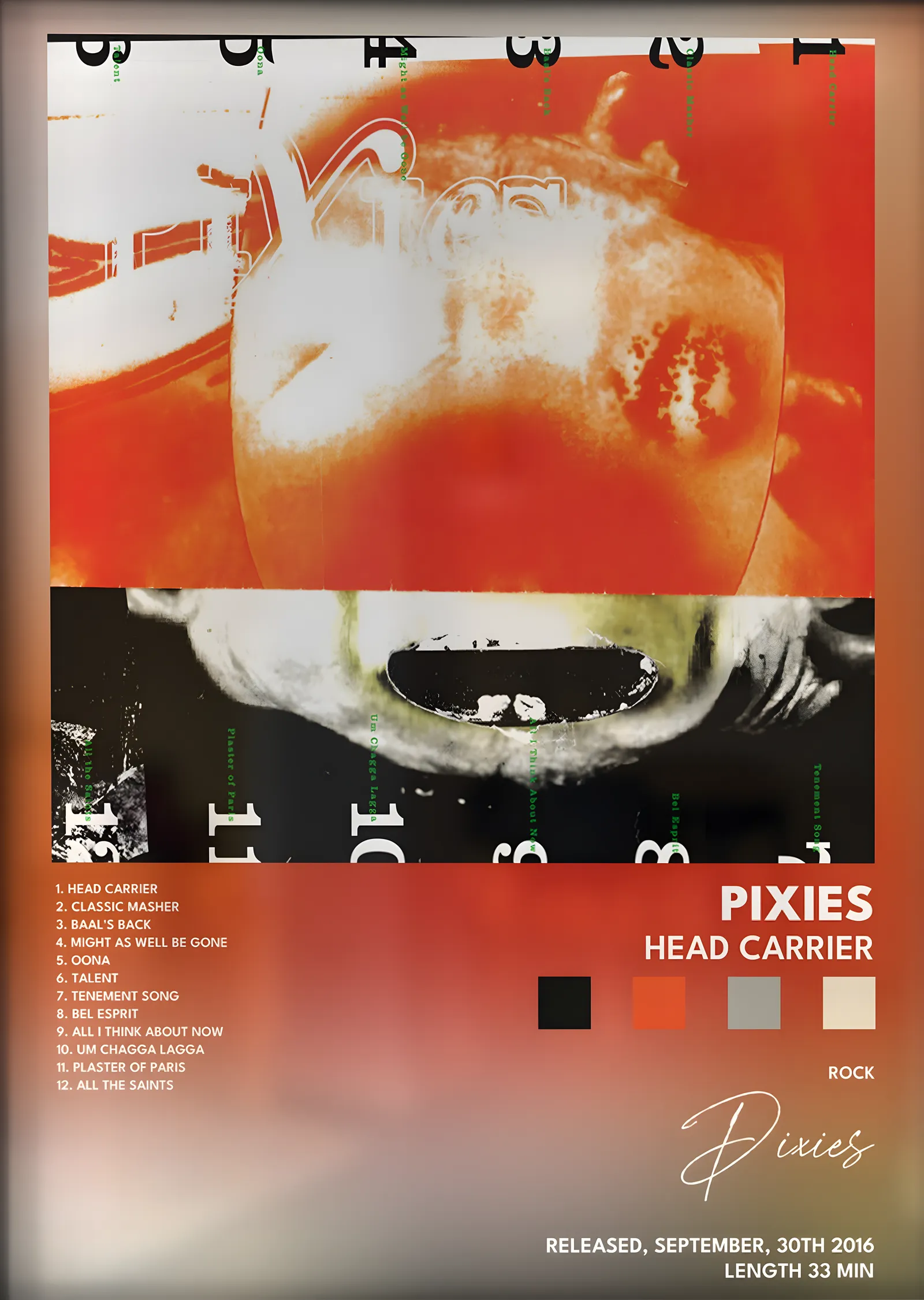 Pixies: Head Carrier metal tablo