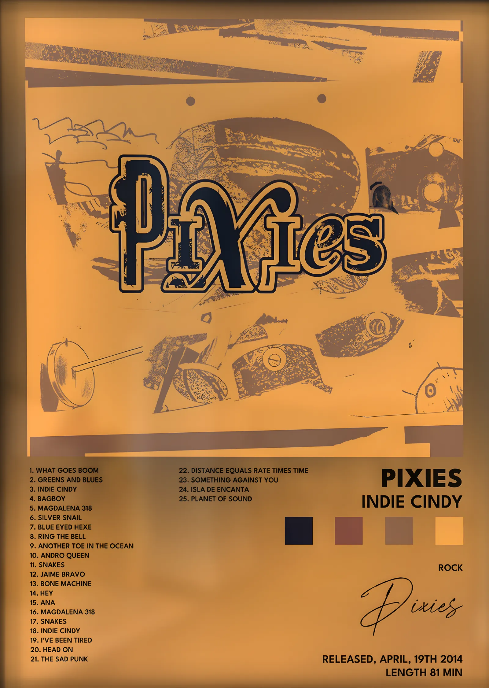 Pixies: Indie Cindy metal tablo