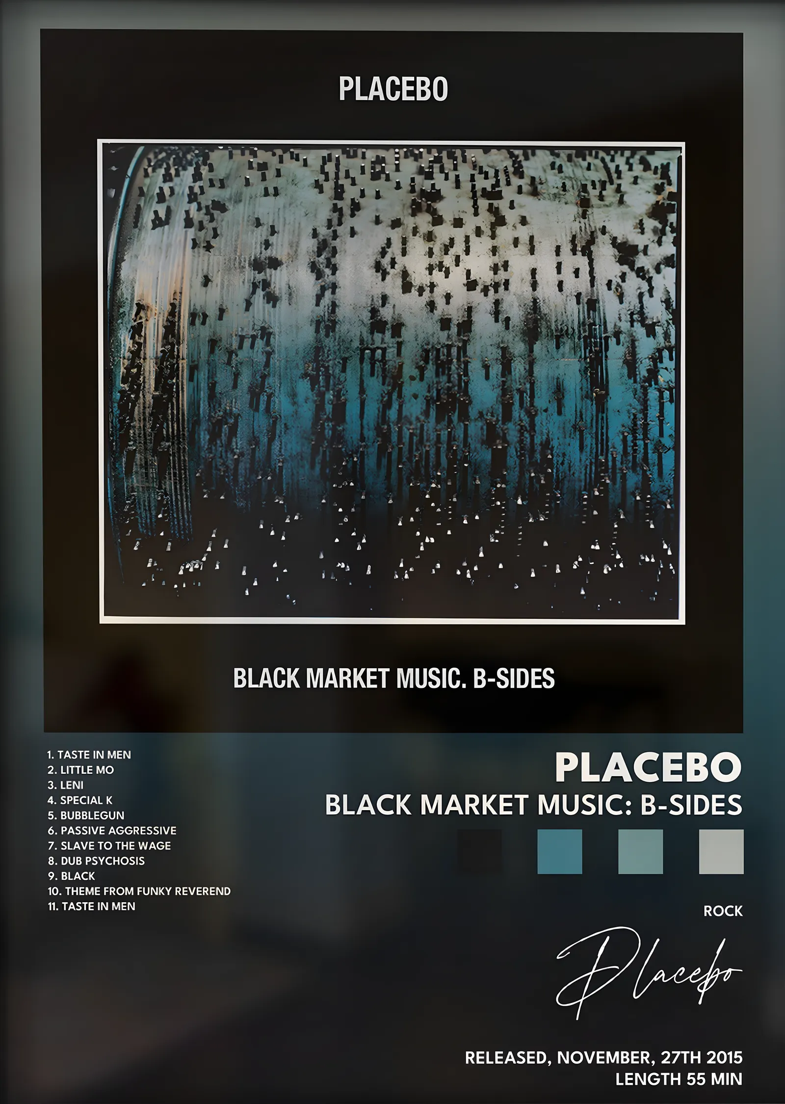 Placebo: Black Market Music B-Sides metal tablo