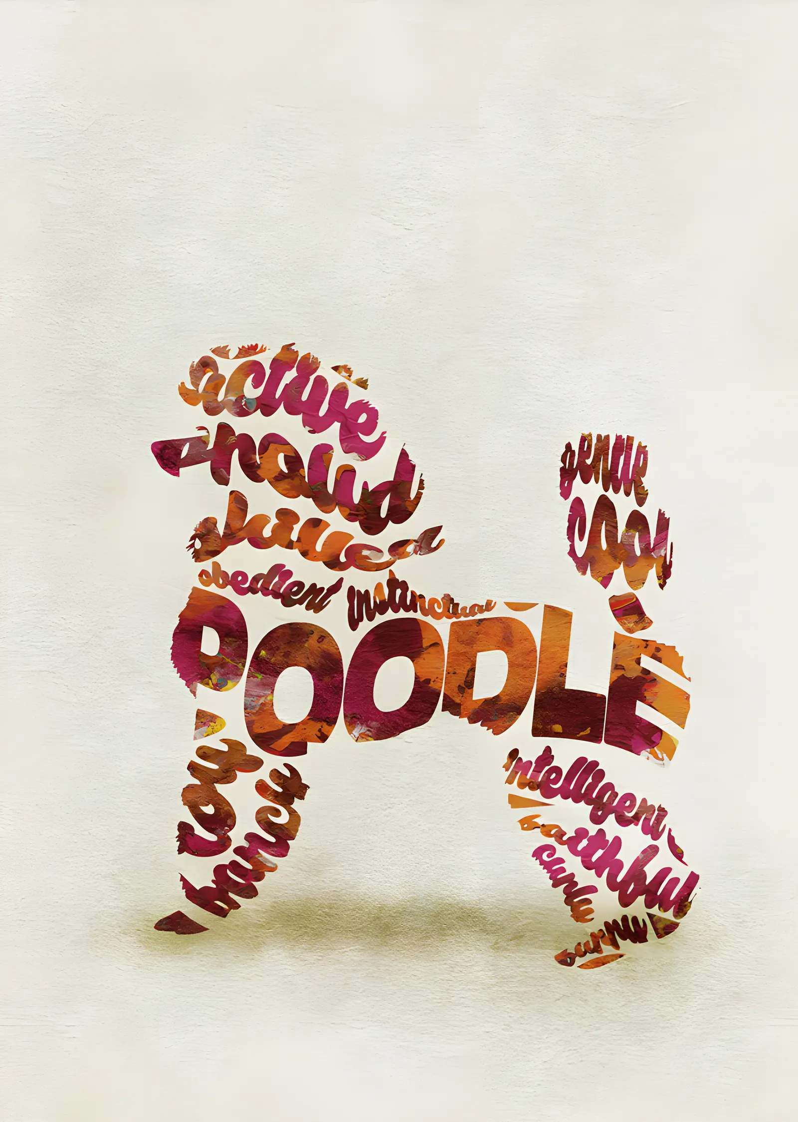 Poodle - Tipografi metal tablo