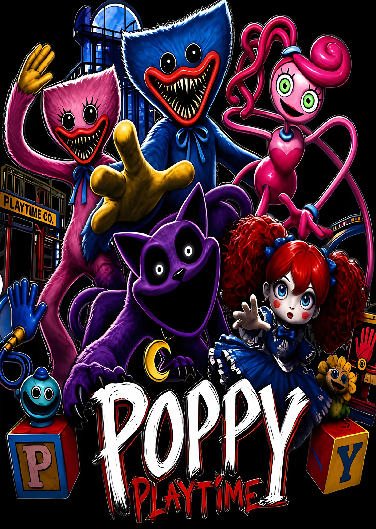 Poppy Playtime: Renkli Oyuncak Kadrosu metal tablo