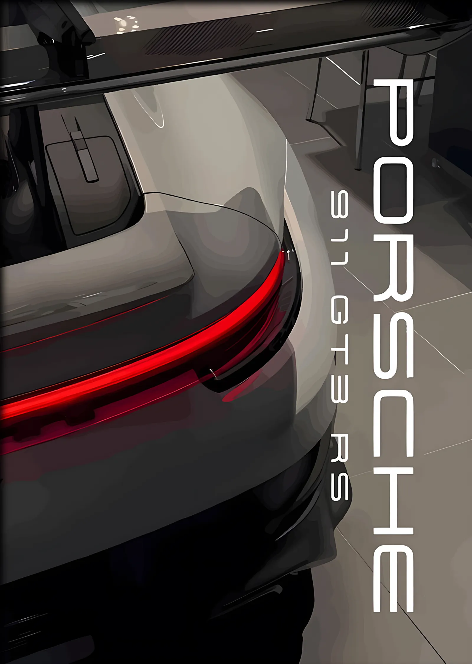 Porsche 911 GT3 RS Arka Detay metal tablo