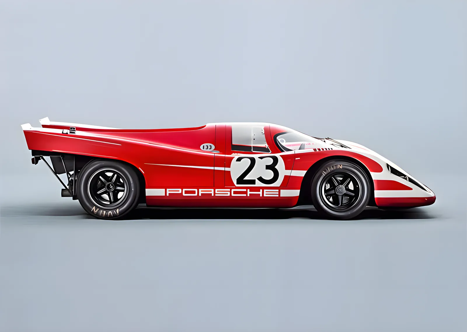 Porsche 917 - Kırmızı Beyaz Yarış Aracı metal tablo