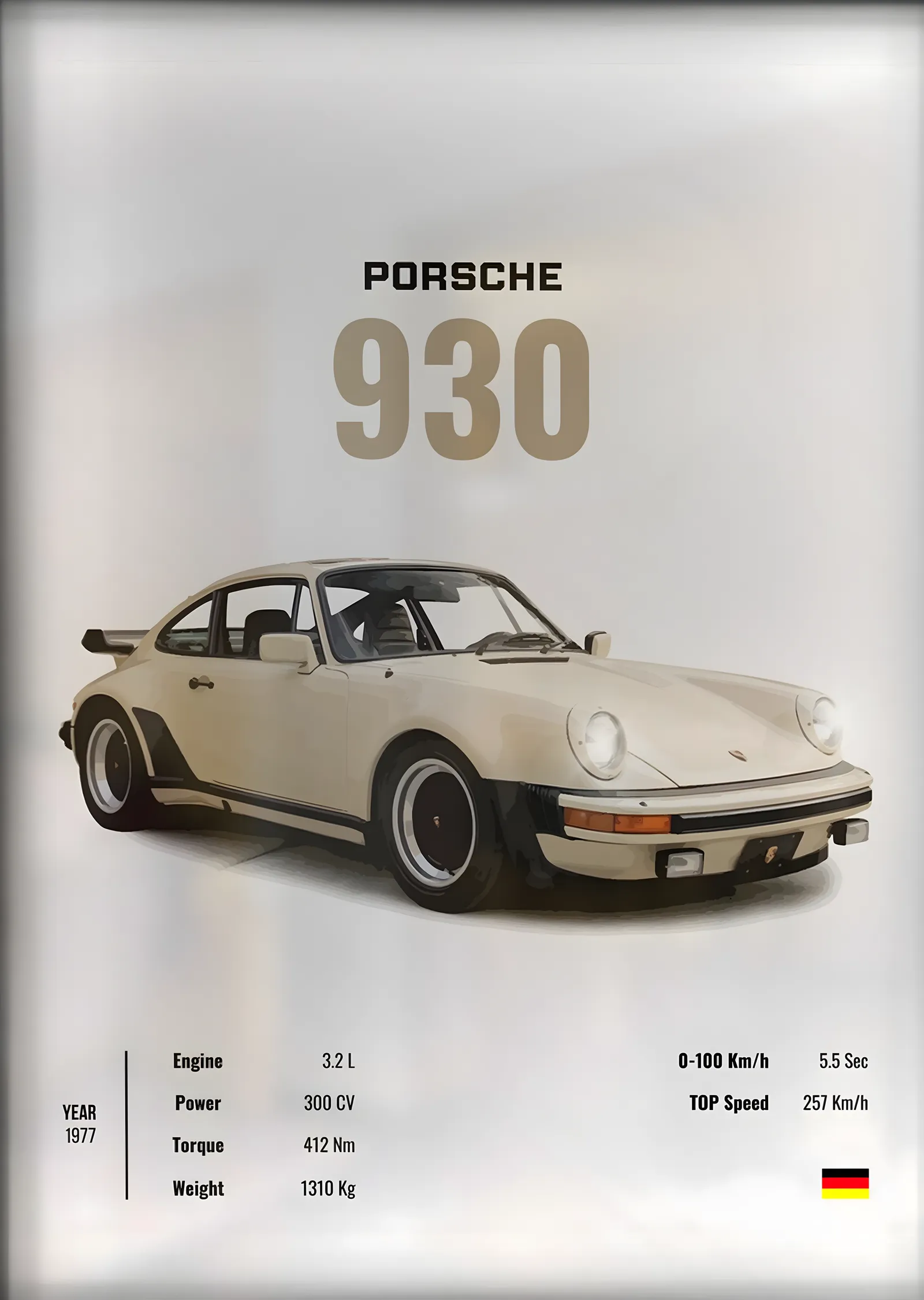 Porsche 930: Stüdyo metal tablo