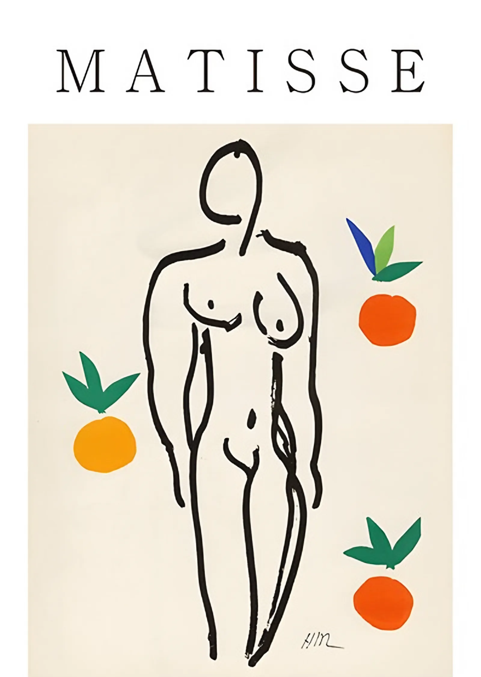 Portakallı Nü - Henri Matisse metal tablo