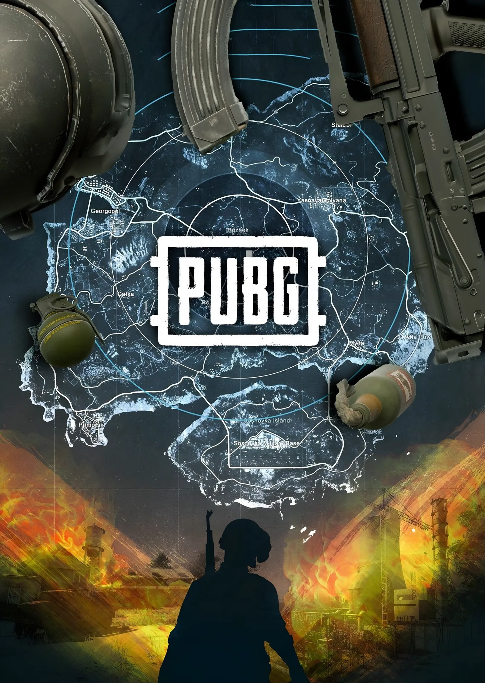 PUBG - Harita Silüeti metal tablo