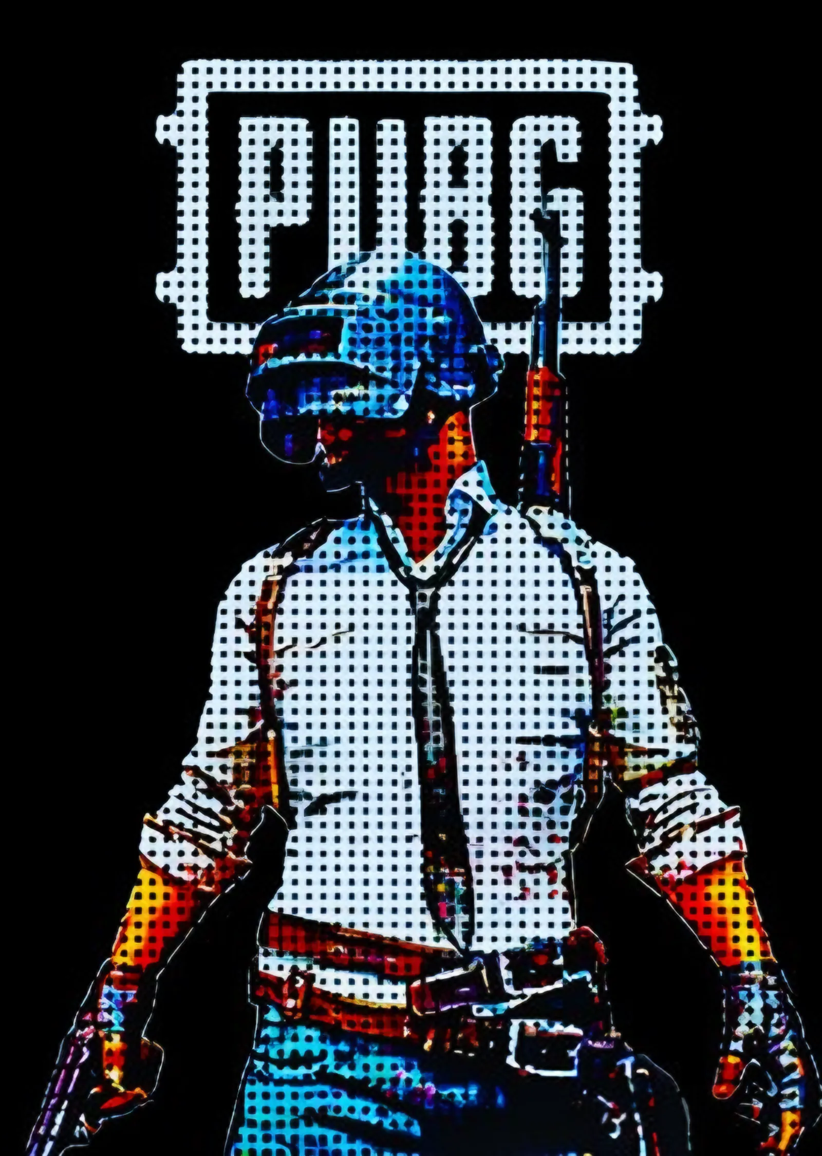 PUBG - Nokta Dokulu Figür metal tablo