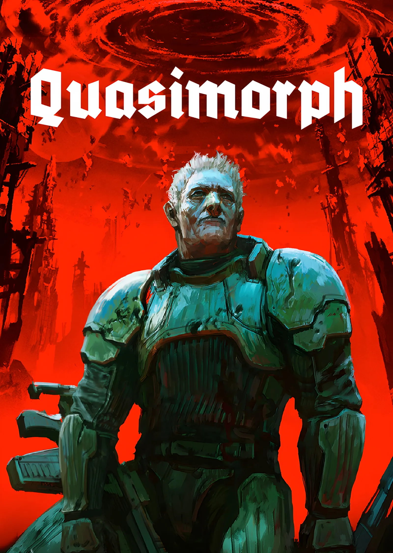 Quasimorph: Kızıl Zeminde Mutant Asker metal tablo