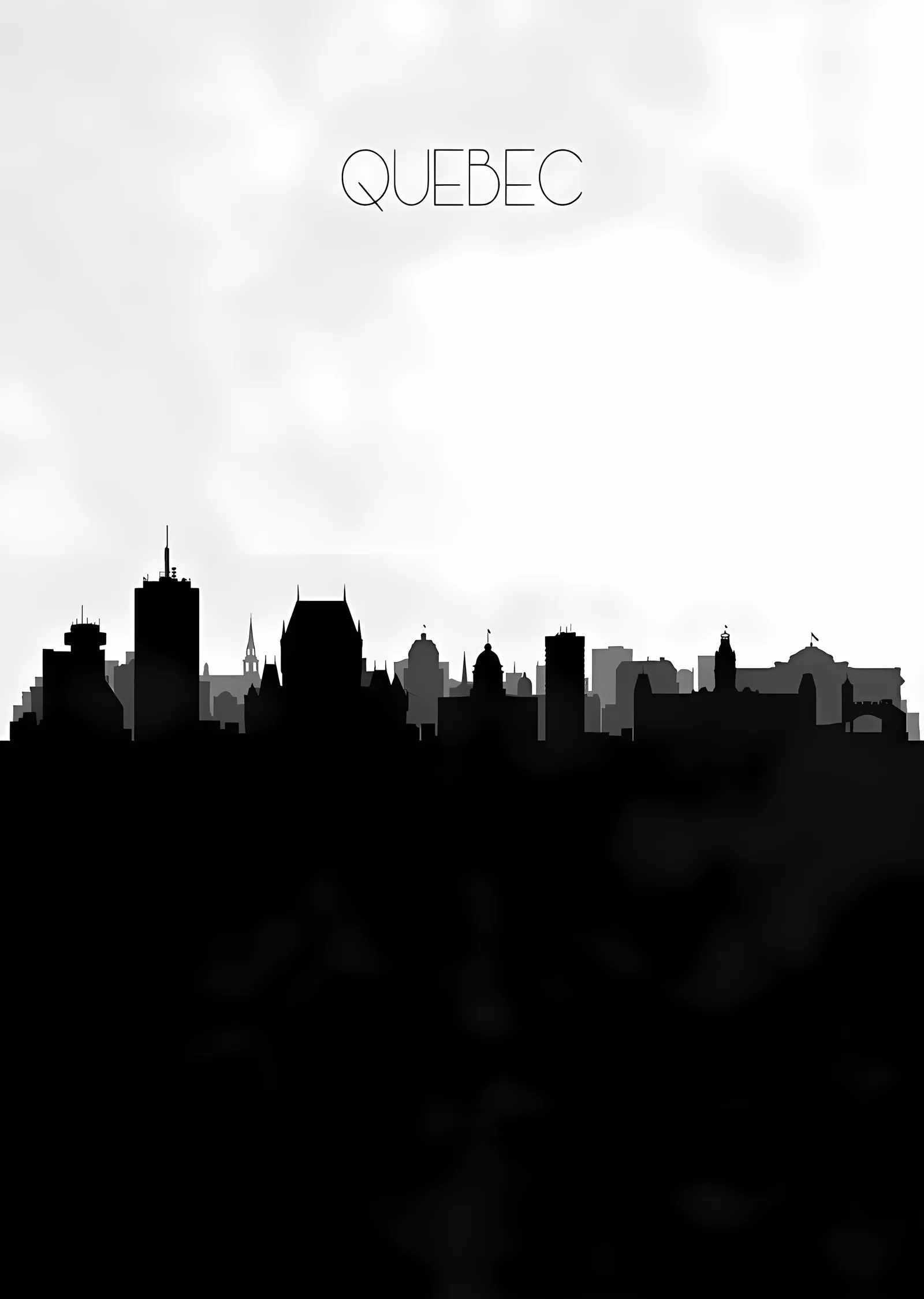 Quebec Silueti metal tablo