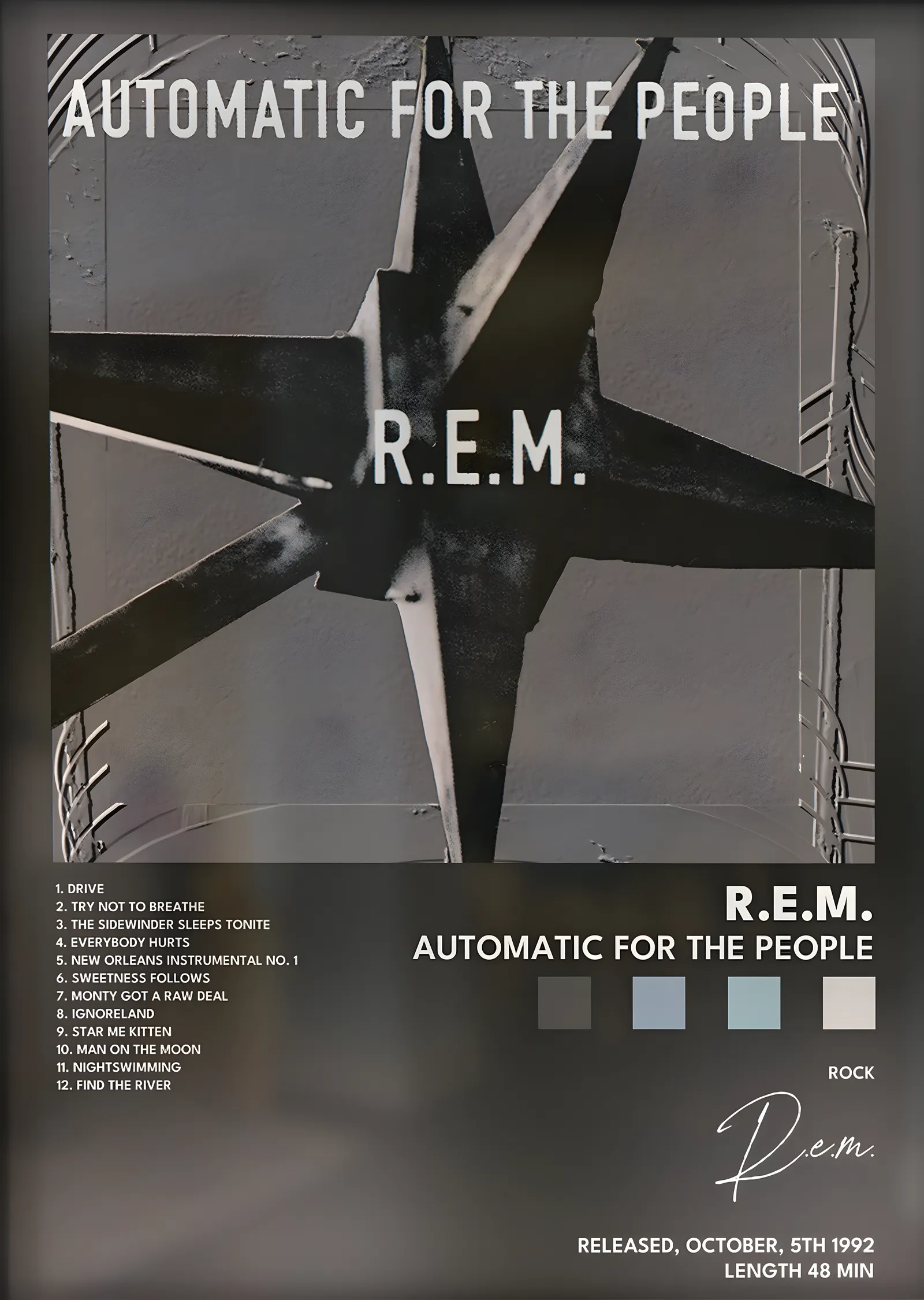R.E.M.: Automatic for the People metal tablo