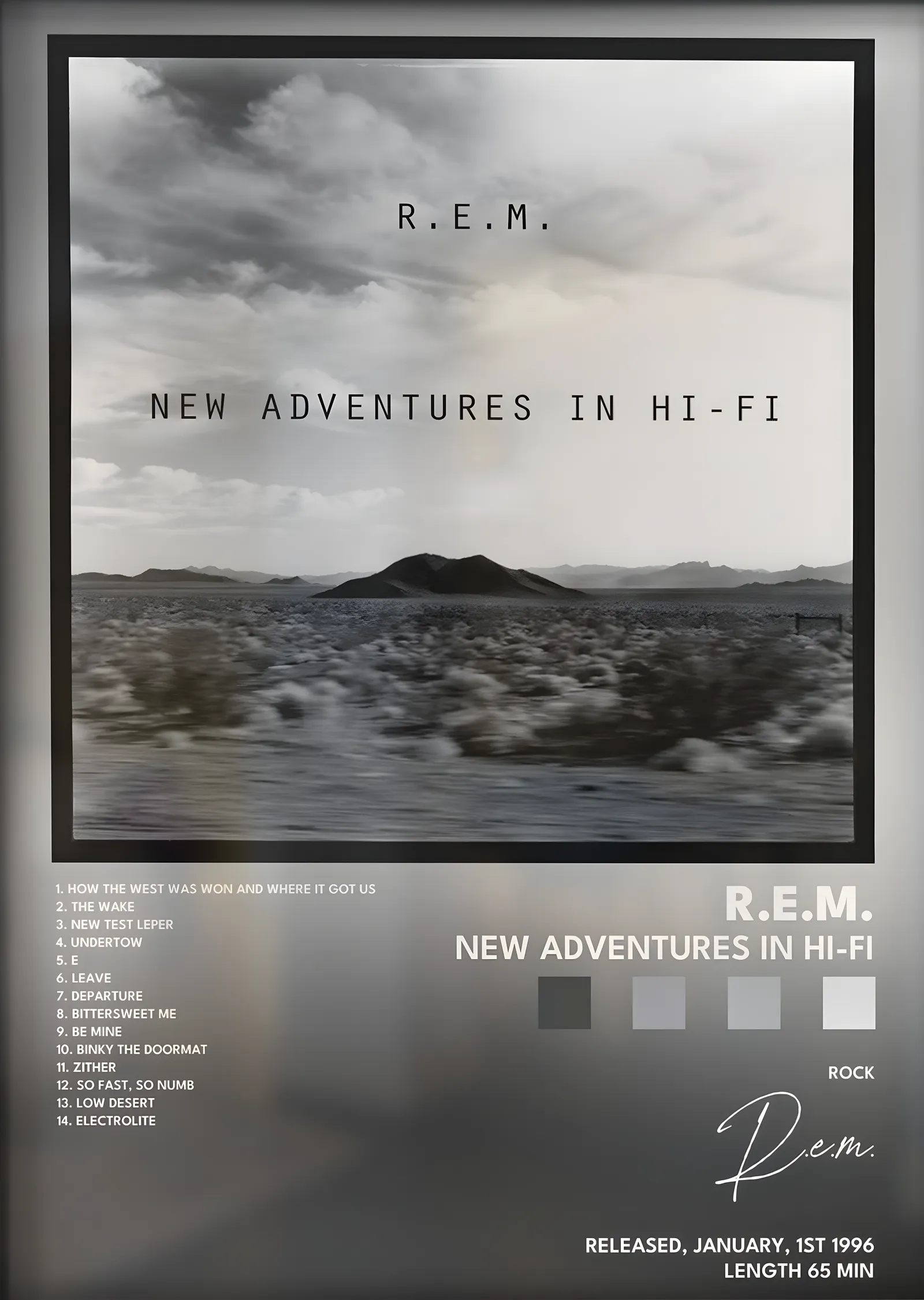 R.E.M.: New Adventures in Hi-Fi metal tablo
