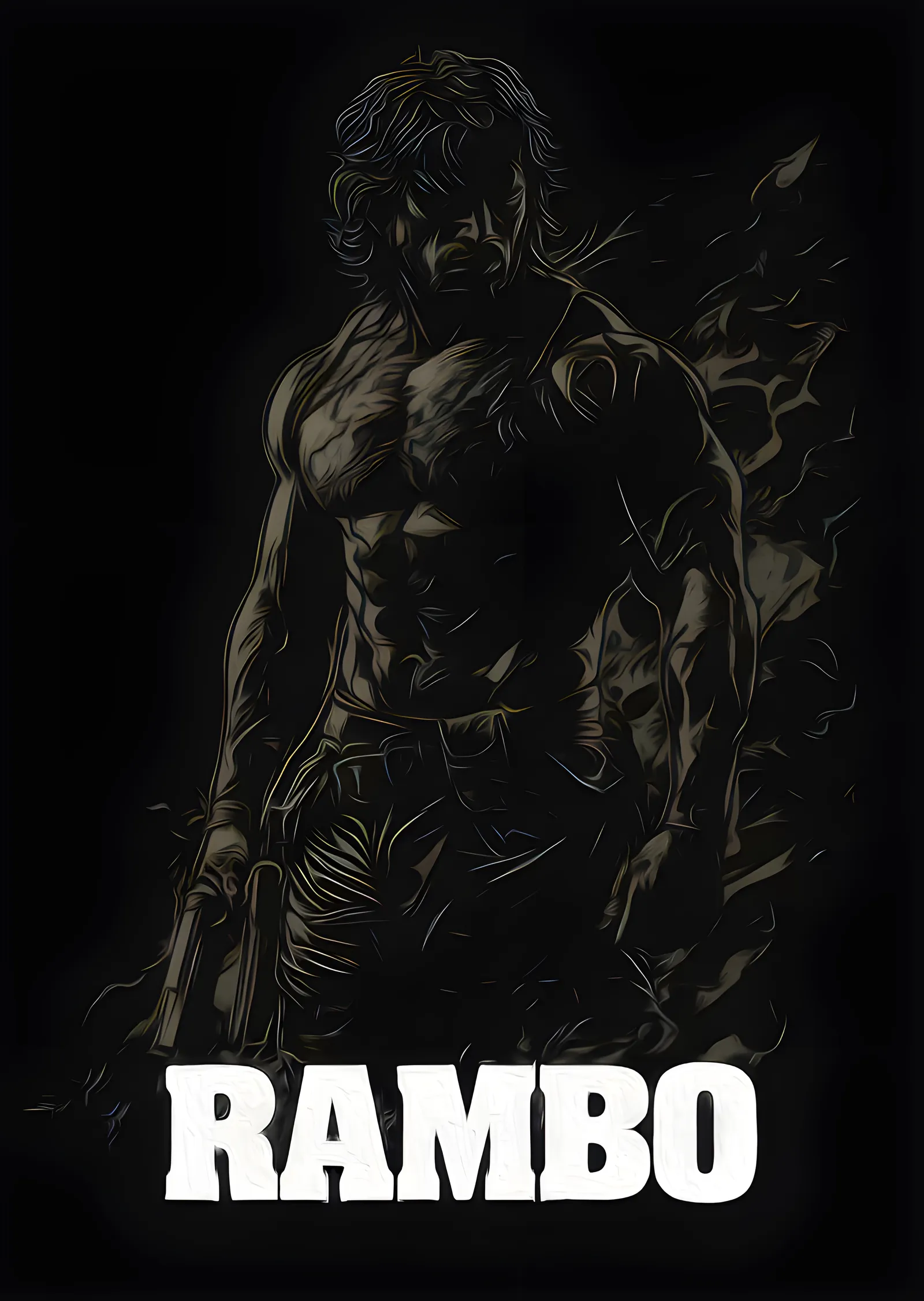 Rambo - Karanlık Silüet metal tablo