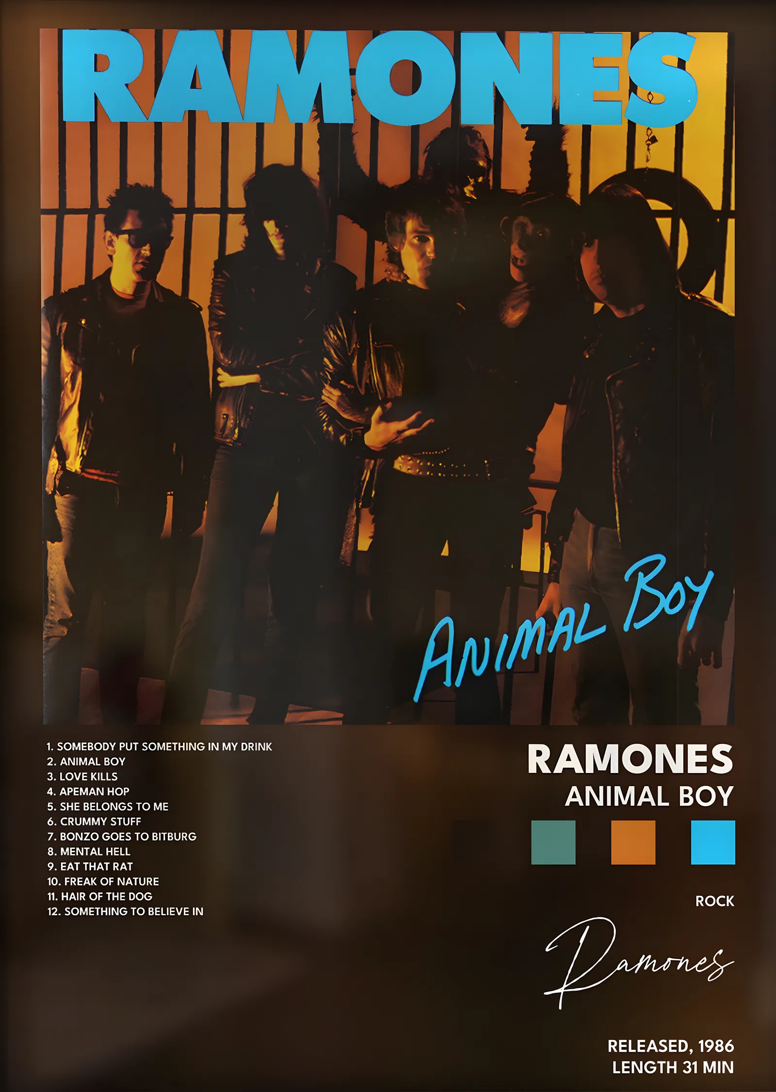 Ramones: Animal Boy metal tablo