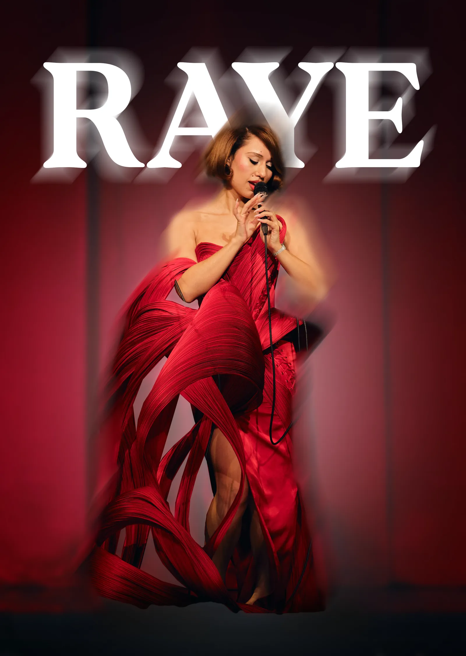 Raye - Kırmızı Tül metal tablo