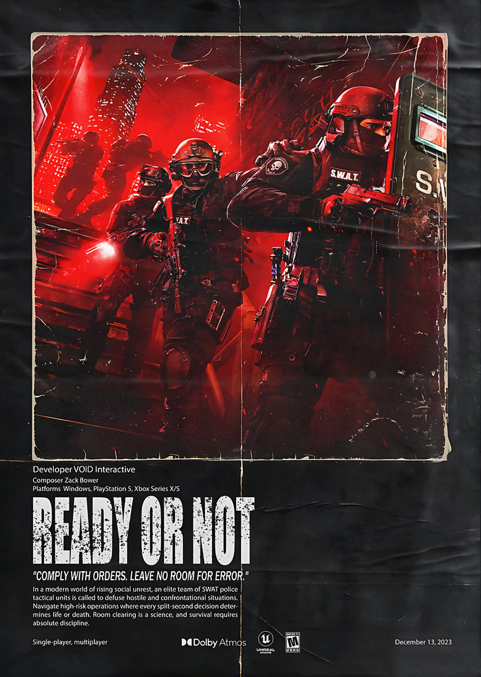 Ready or Not: Kırmızı Fişekli Baskın metal tablo