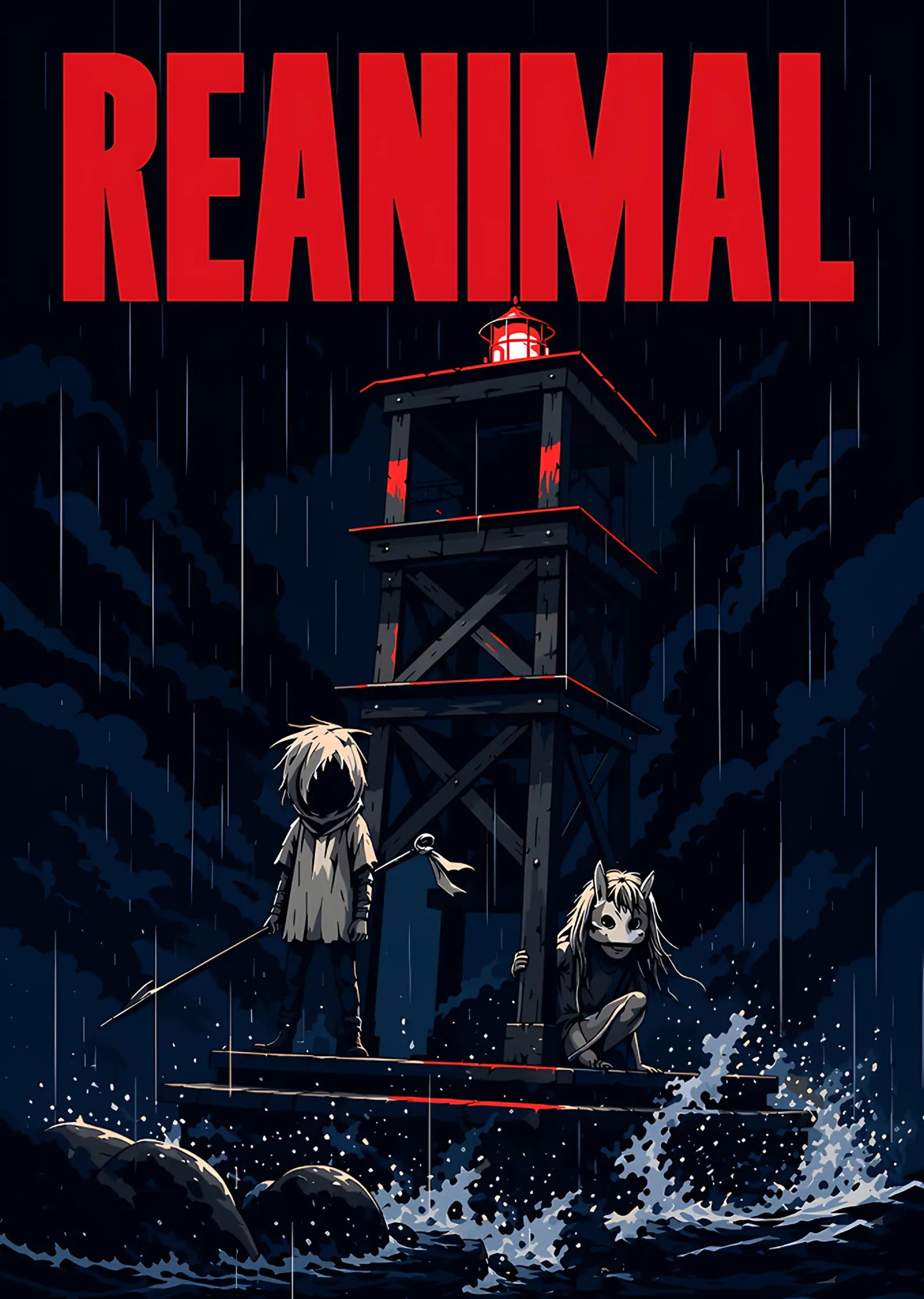 Reanimal: Yağmurda Gözetleme Kulesi metal tablo