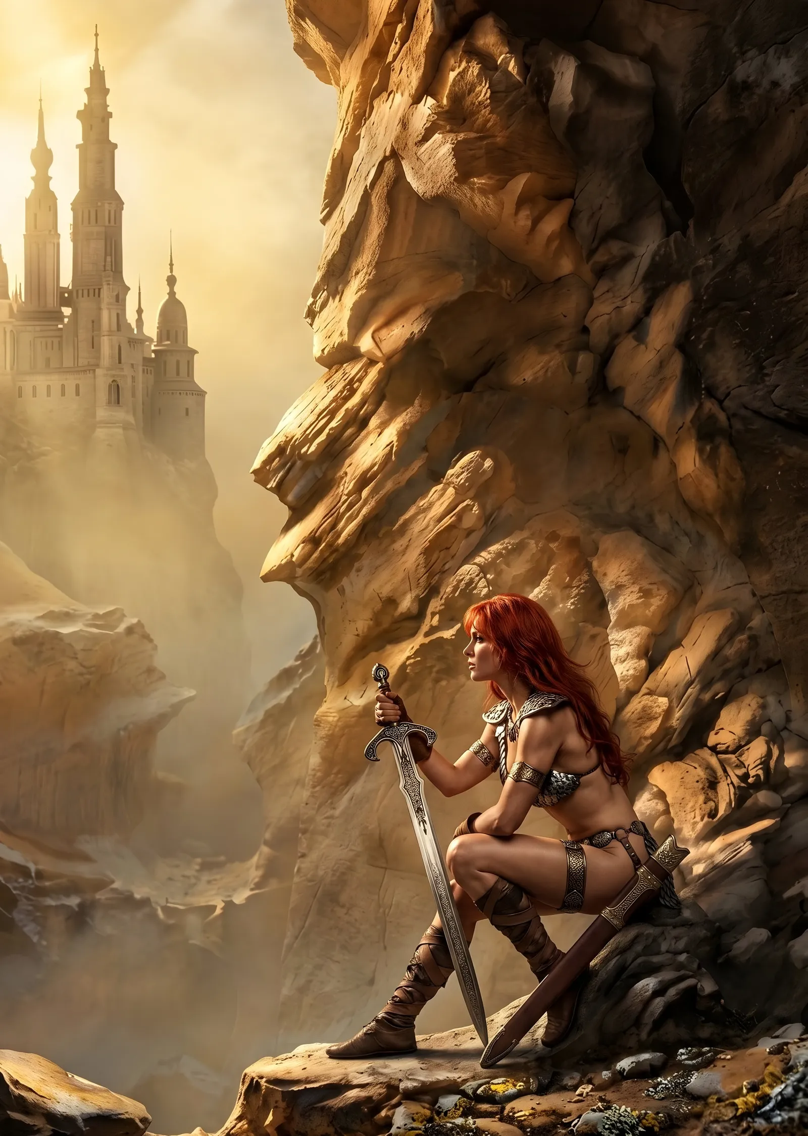 Red Sonja: Kale Yolunda Dinlenme metal tablo