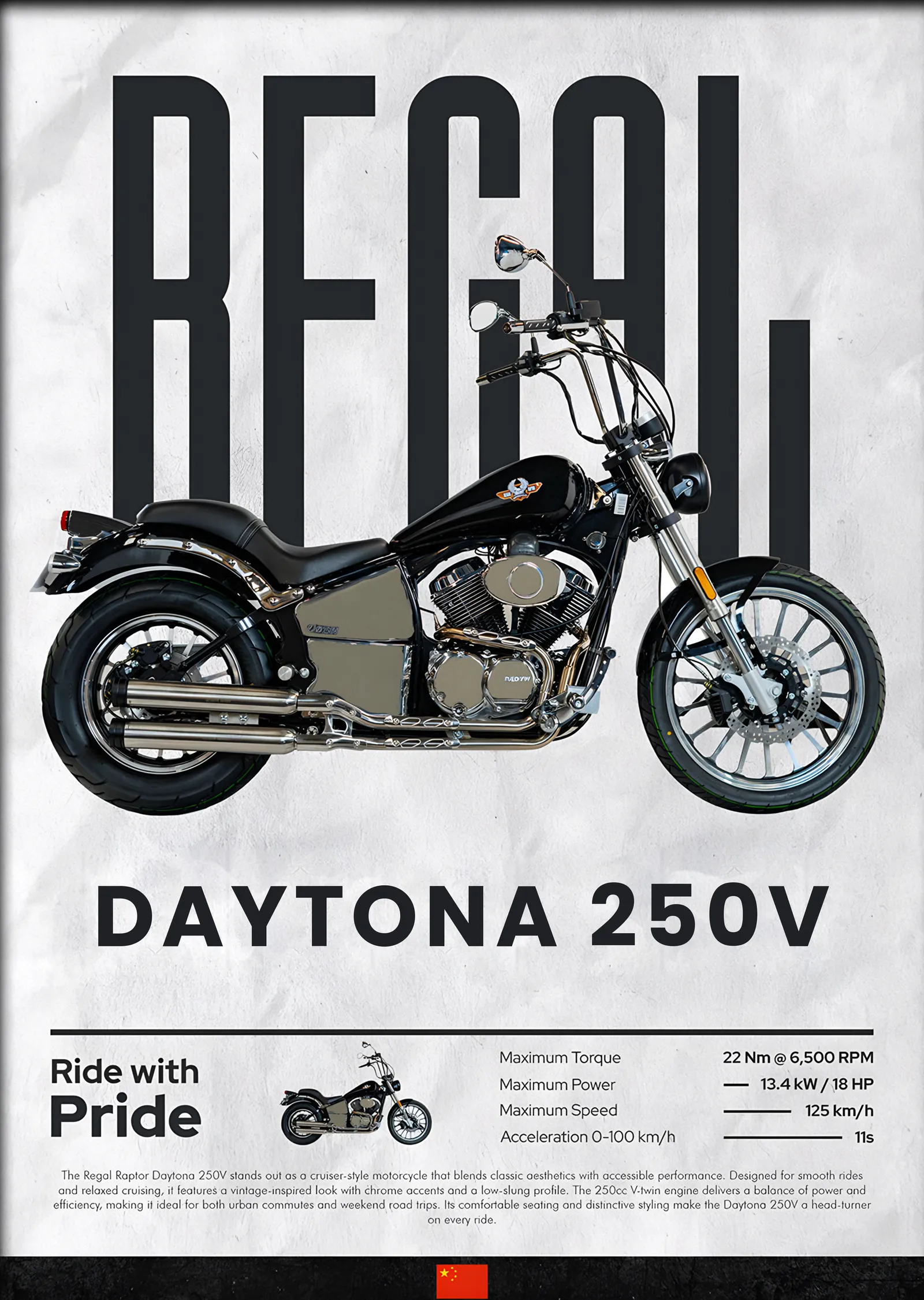 Regal Raptor Daytona 250V metal tablo