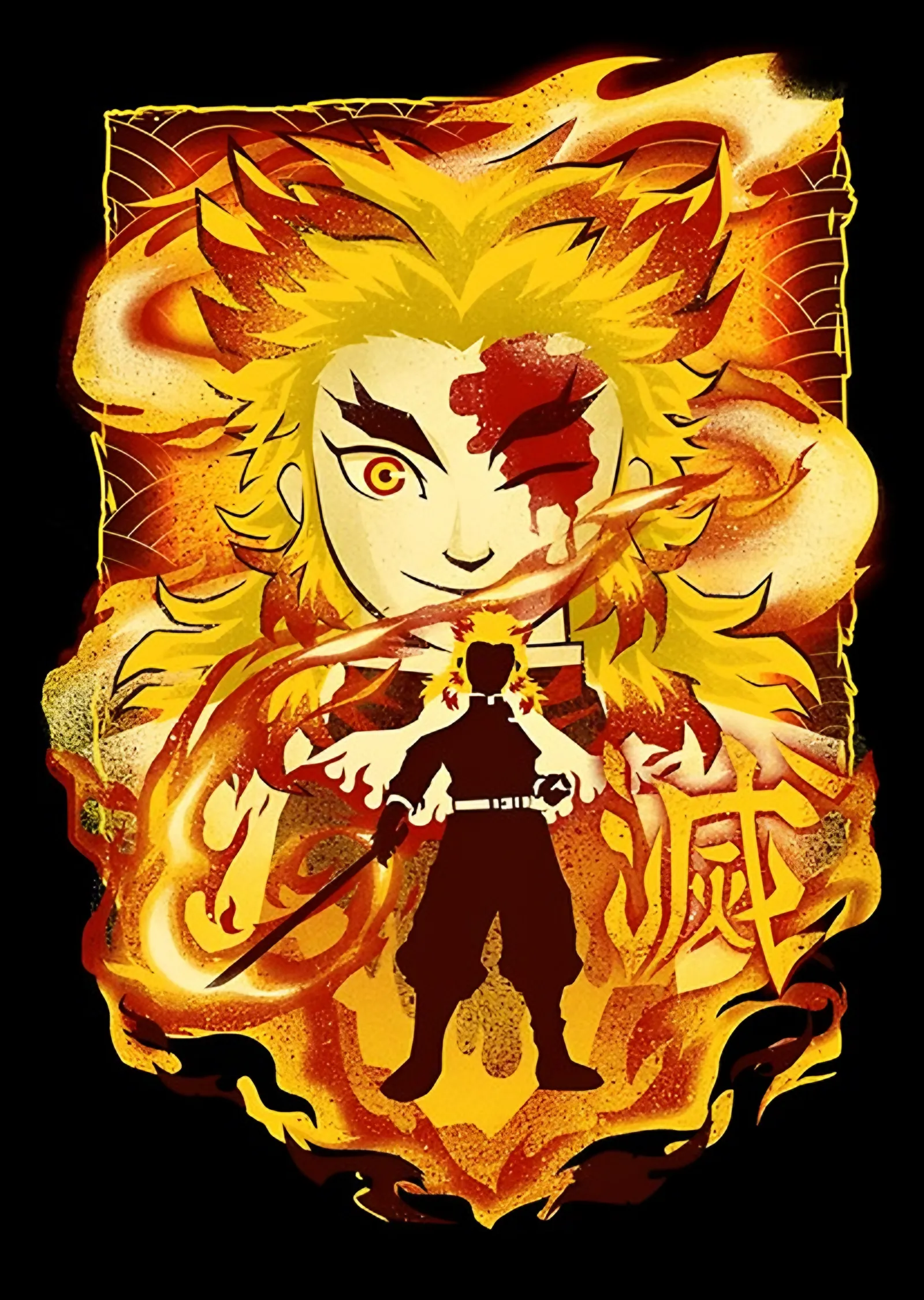 Rengoku Alev Arması metal tablo