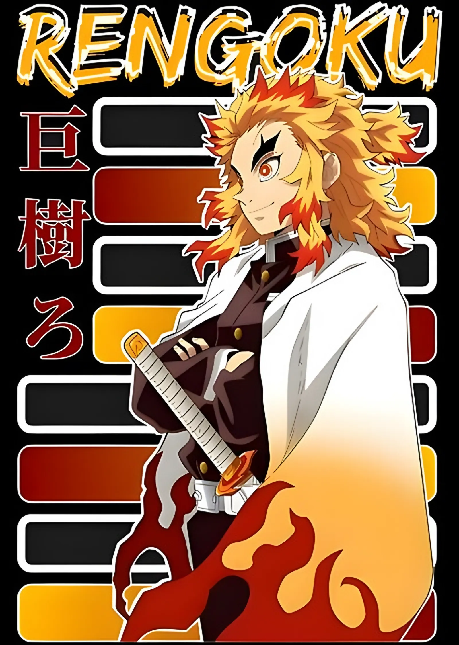 Rengoku Kyojuro Alev Hashira metal tablo