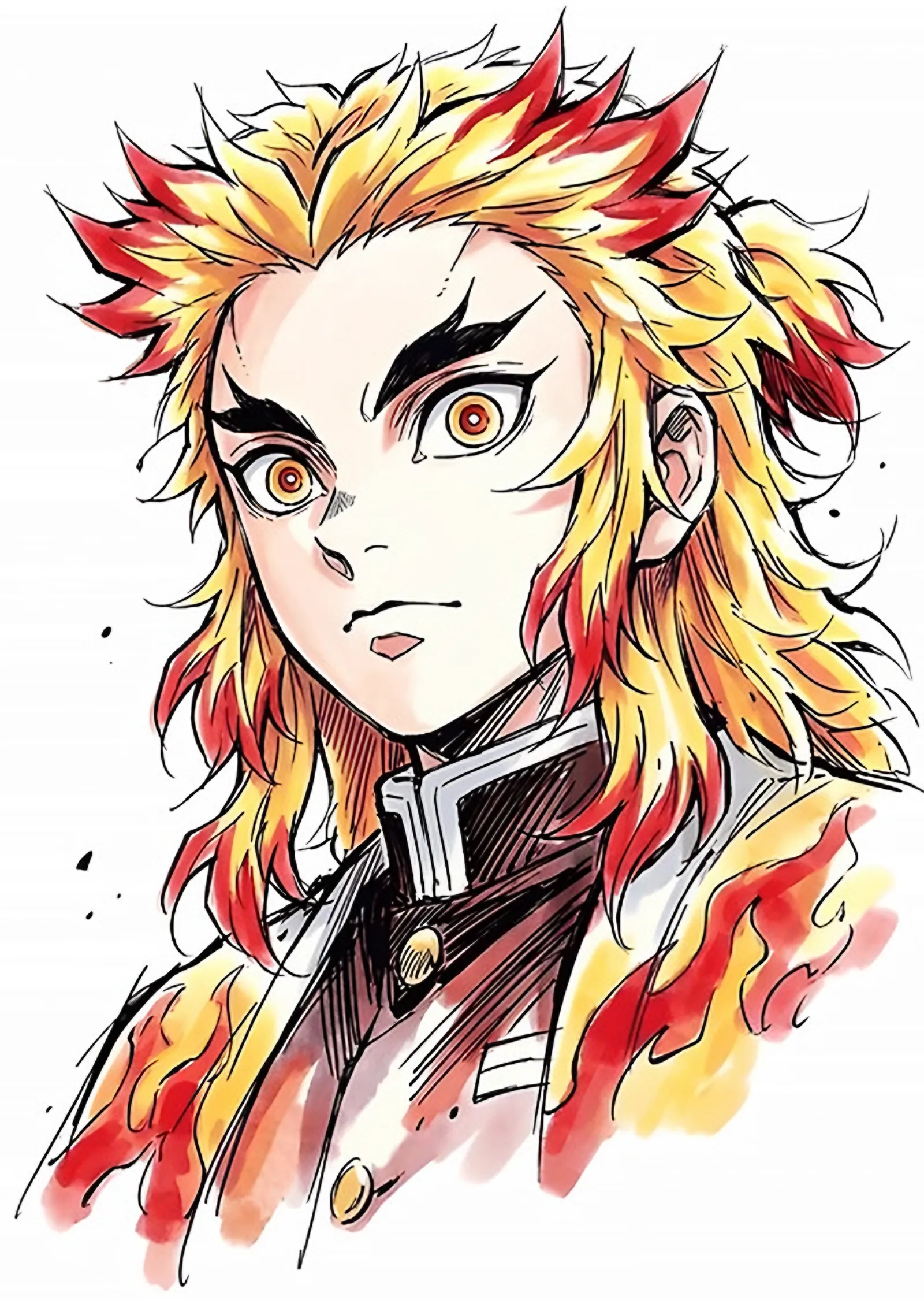 Rengoku Suluboya Portre metal tablo