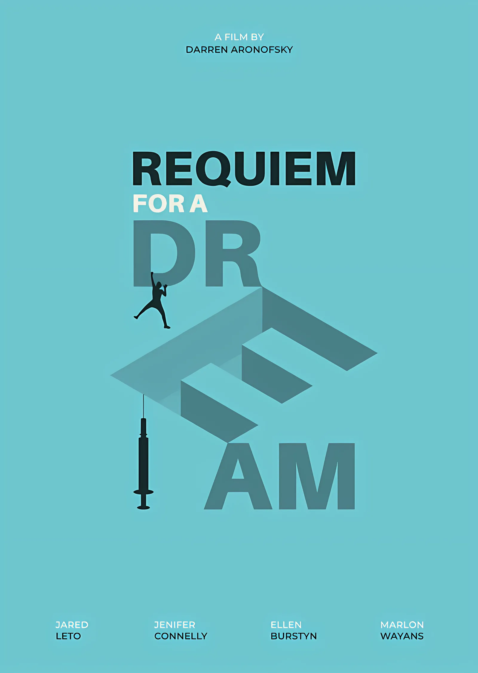 Requiem for a Dream Mavi Tipografi metal tablo