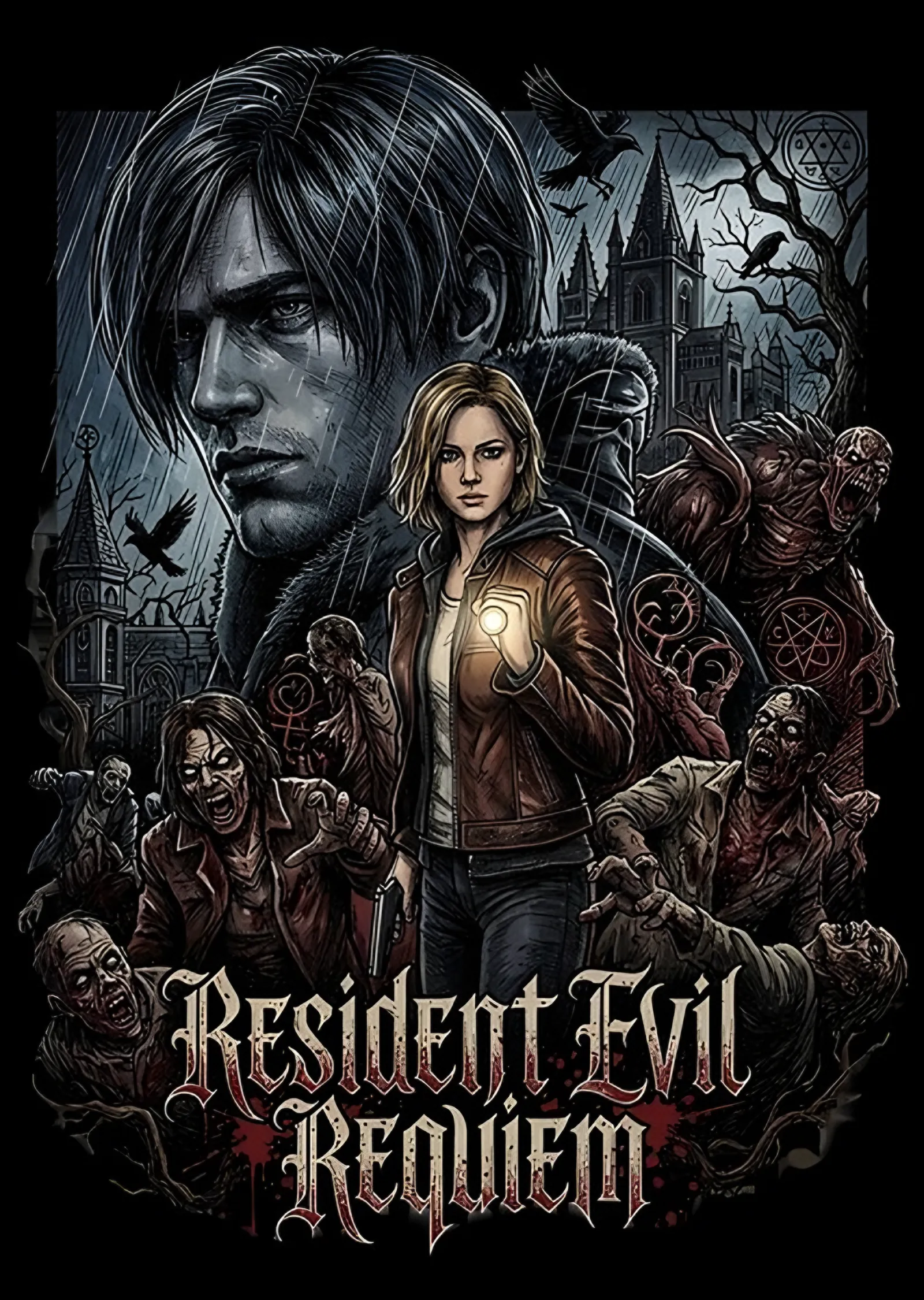 Resident Evil Requiem Kadro metal tablo