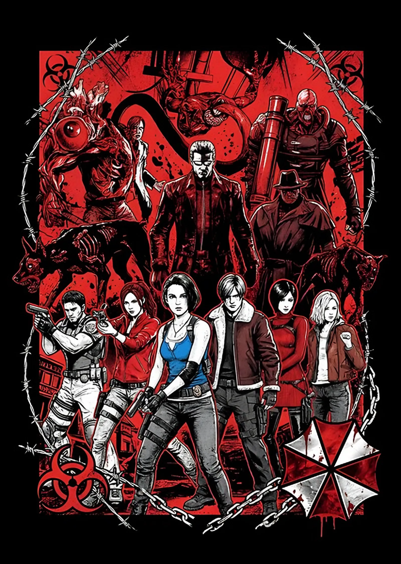 Resident Evil Umbrella Kolajı metal tablo