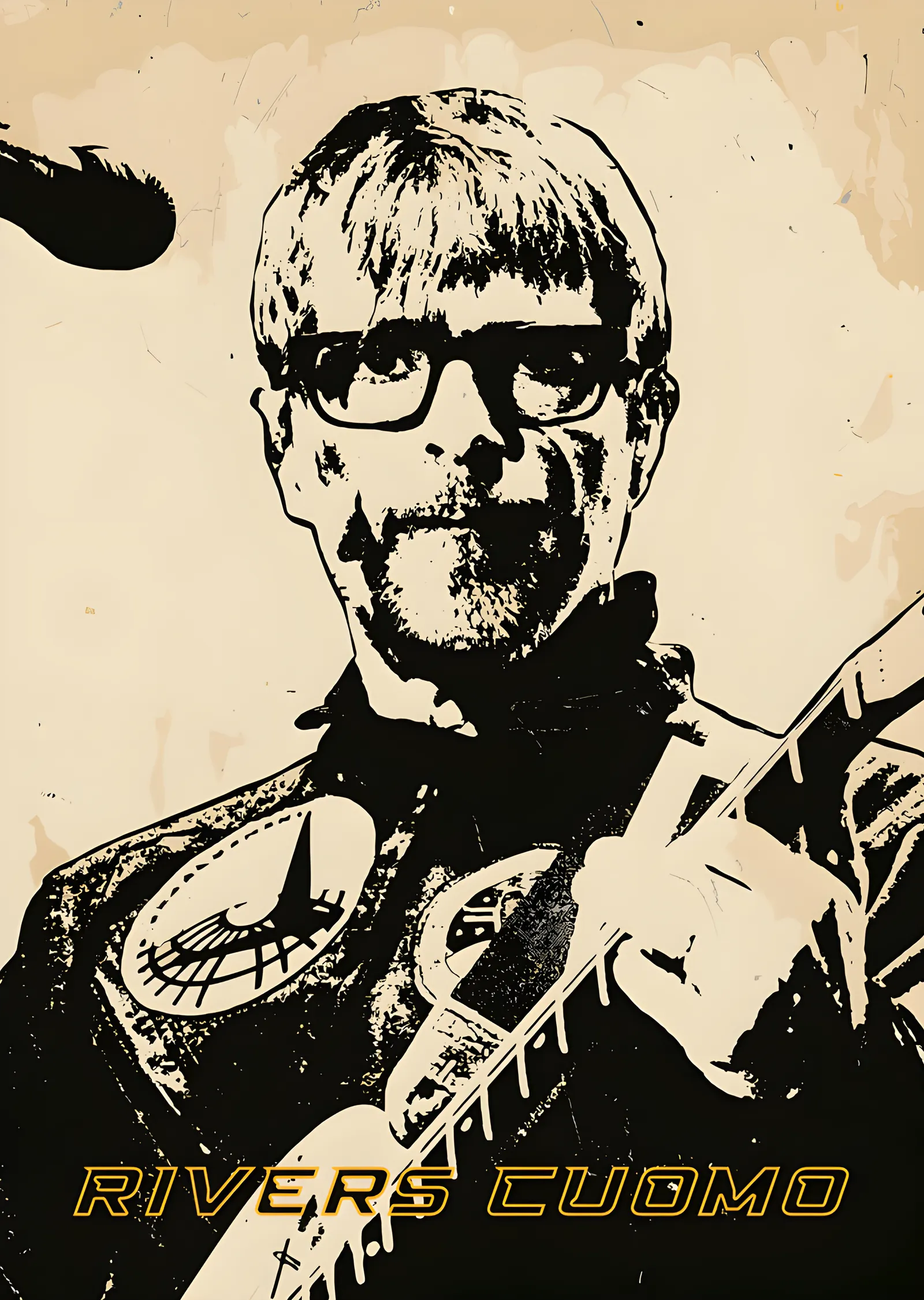 Rivers Cuomo - Vintage Portre metal tablo