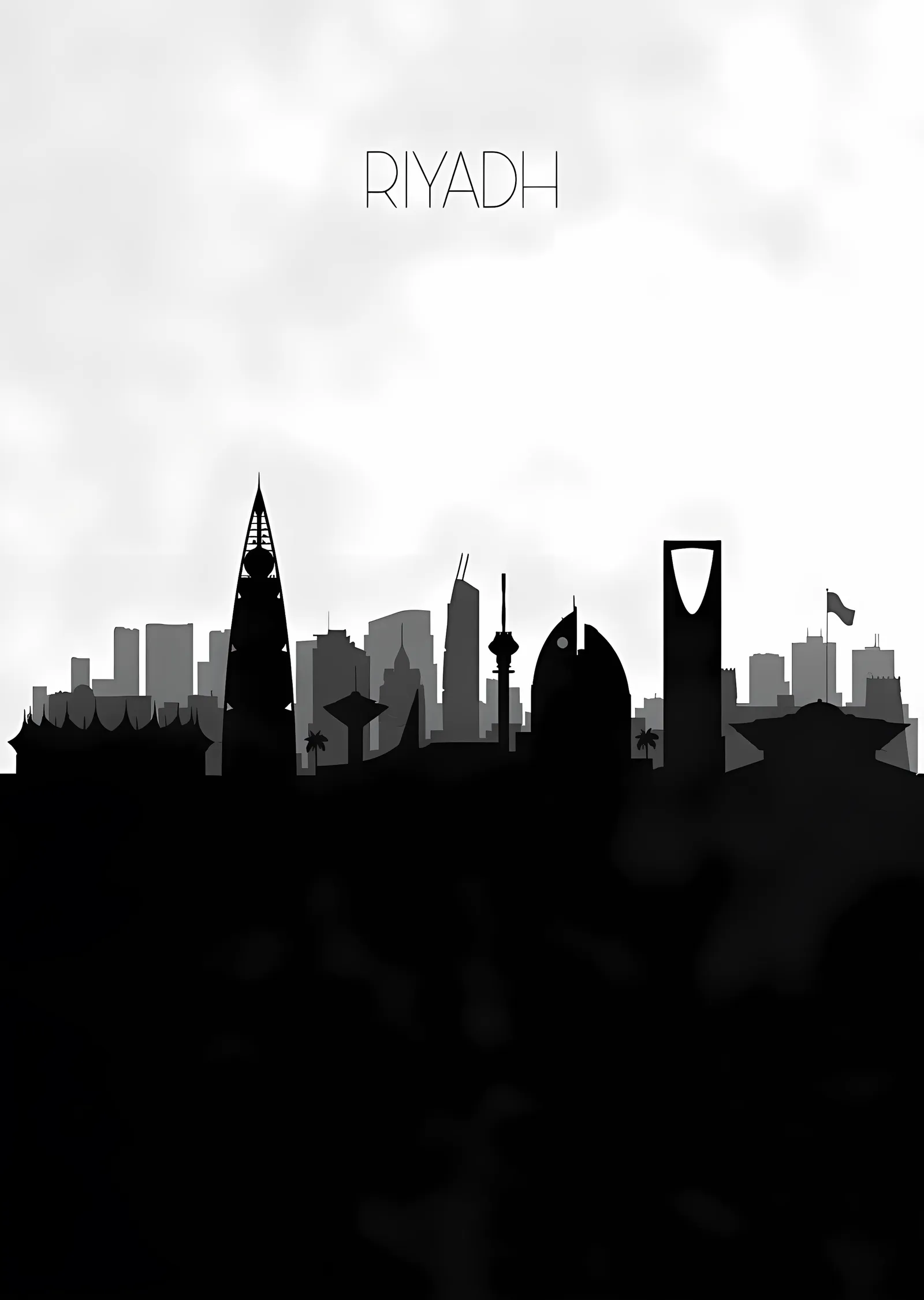 Riyad Silueti metal tablo