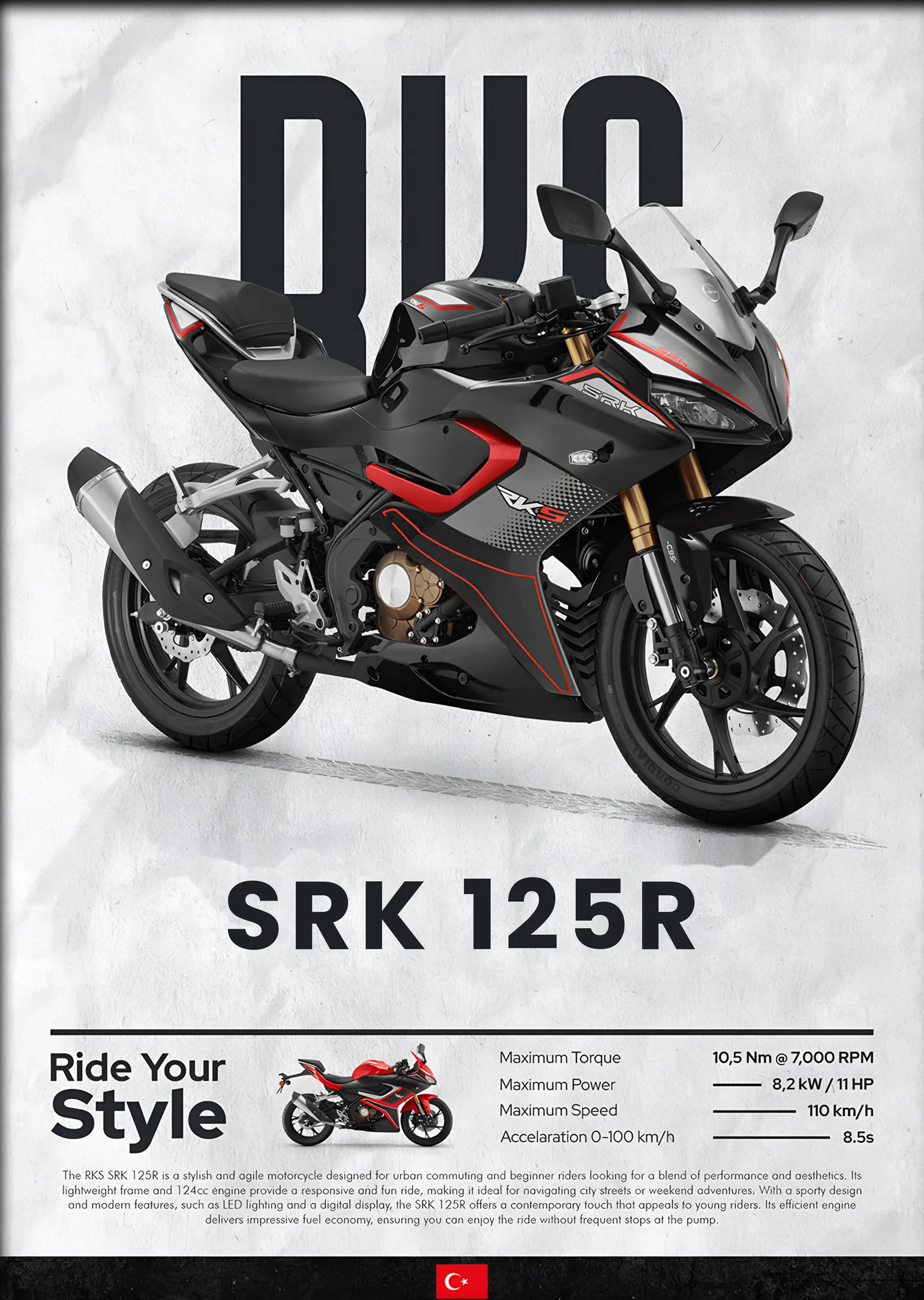 RKS SRK 125R Gri metal tablo
