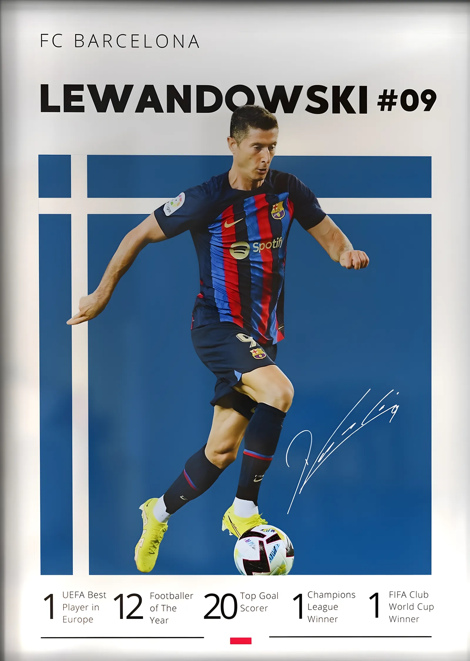 Robert Lewandowski: Barcelona (Başarı Föyü) metal tablo