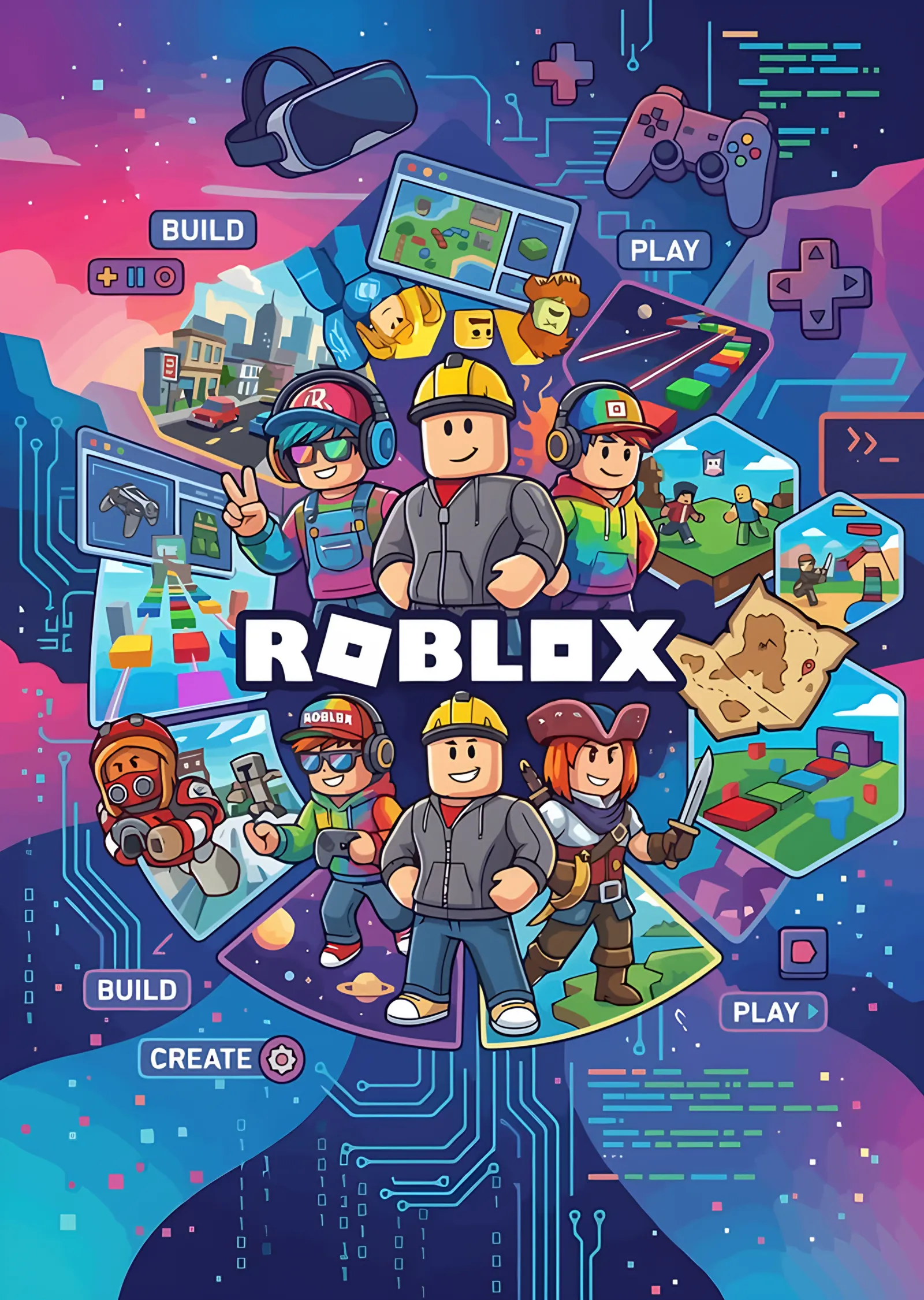 Roblox: Devre Zemininde Blok Avatarlar metal tablo