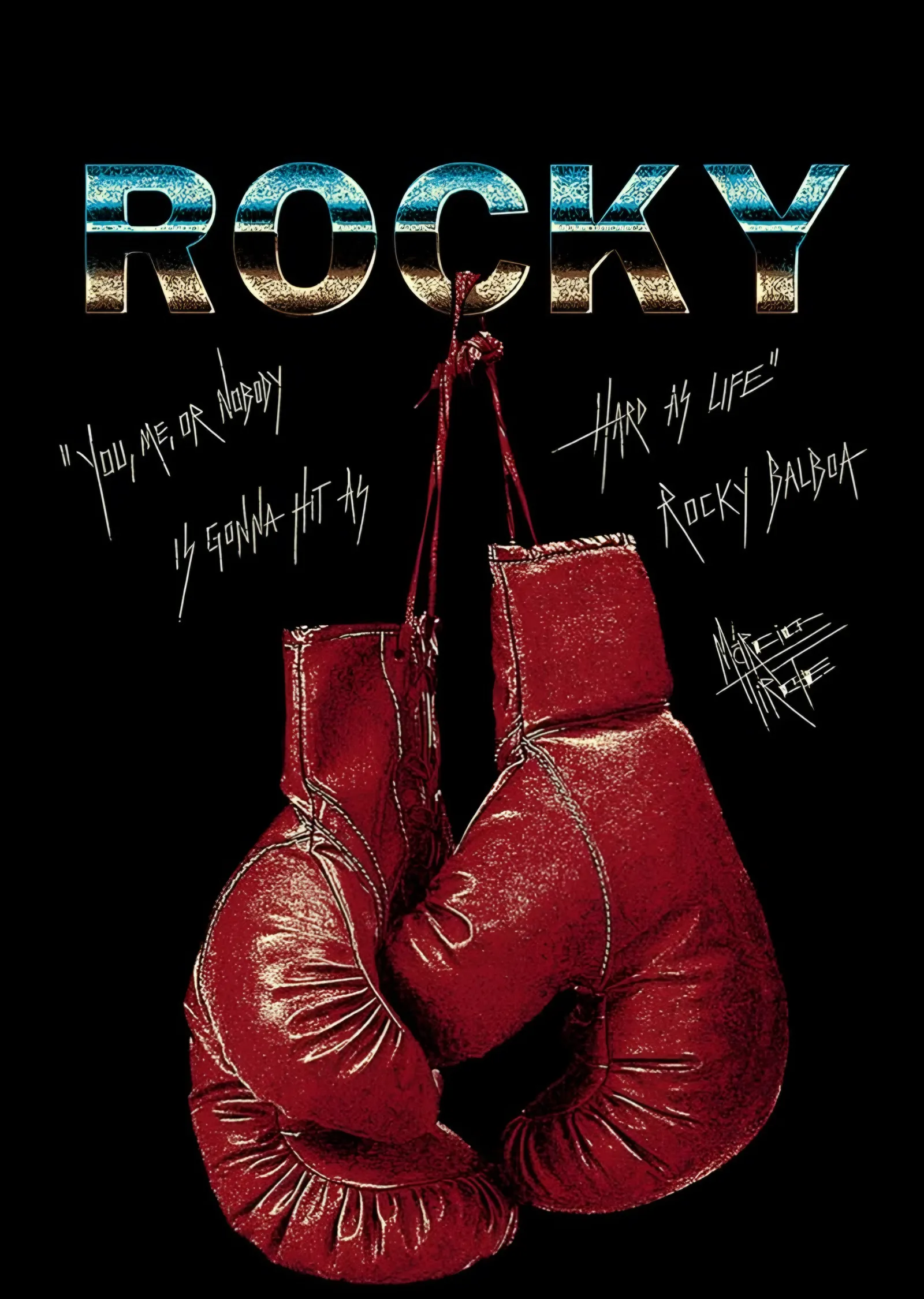 Rocky - Kırmızı Boks Eldivenleri metal tablo
