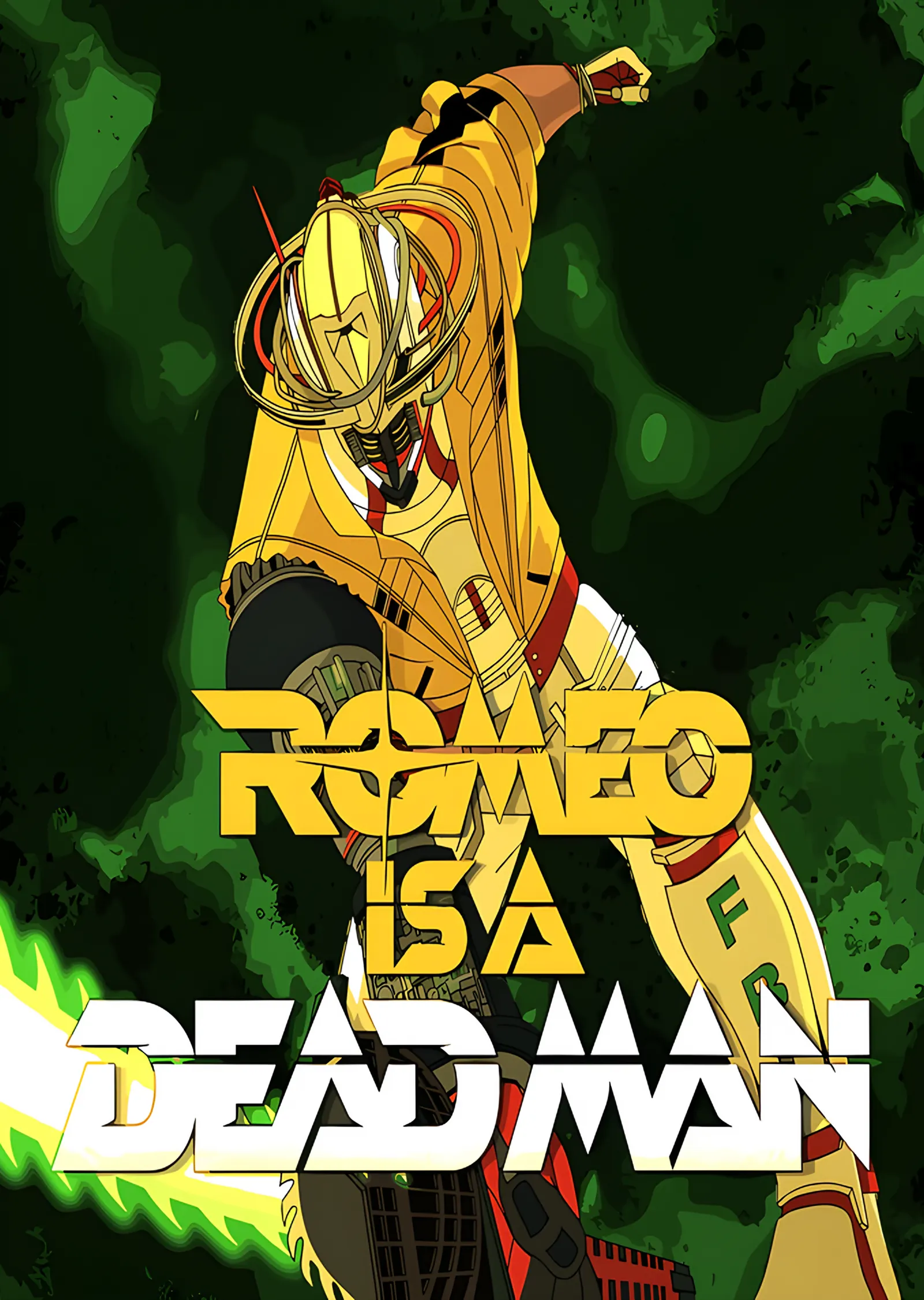 Romeo Is a Dead Man: Yeşil Zeminde Altın Figür metal tablo