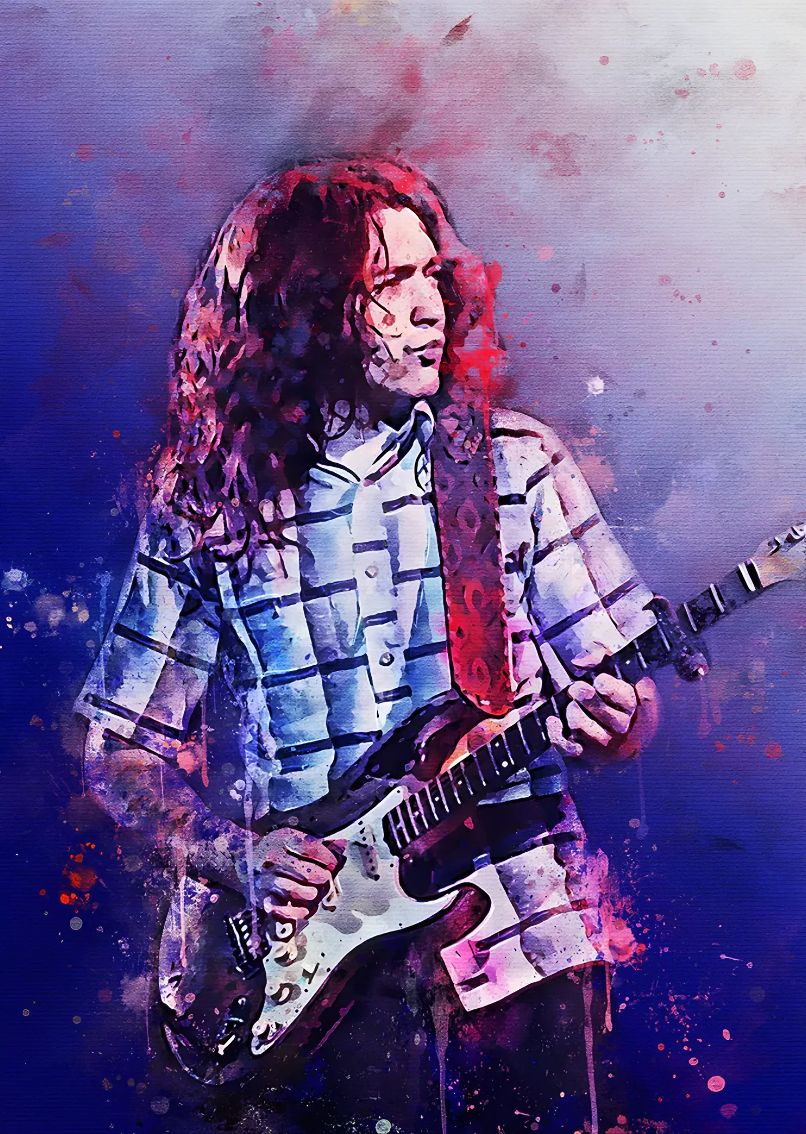 Rory Gallagher: Mavi Suluboyada Solo metal tablo