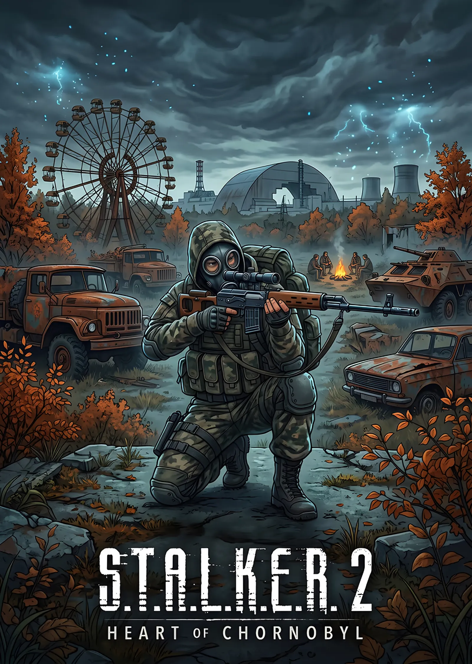 S.T.A.L.K.E.R. 2: Terk Edilmiş Lunaparkta Avcı metal tablo