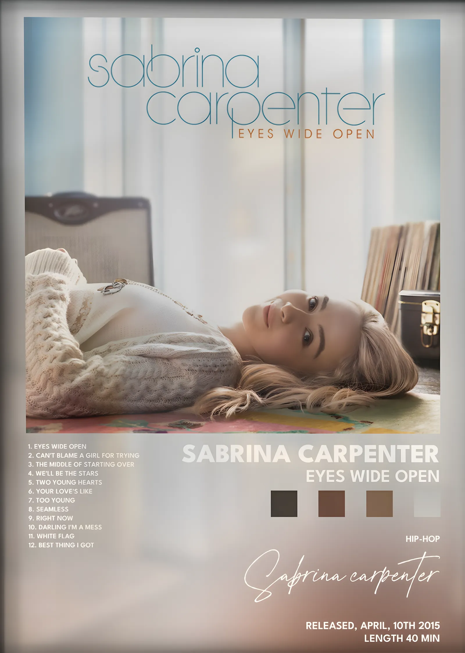 Sabrina Carpenter: Eyes Wide Open metal tablo