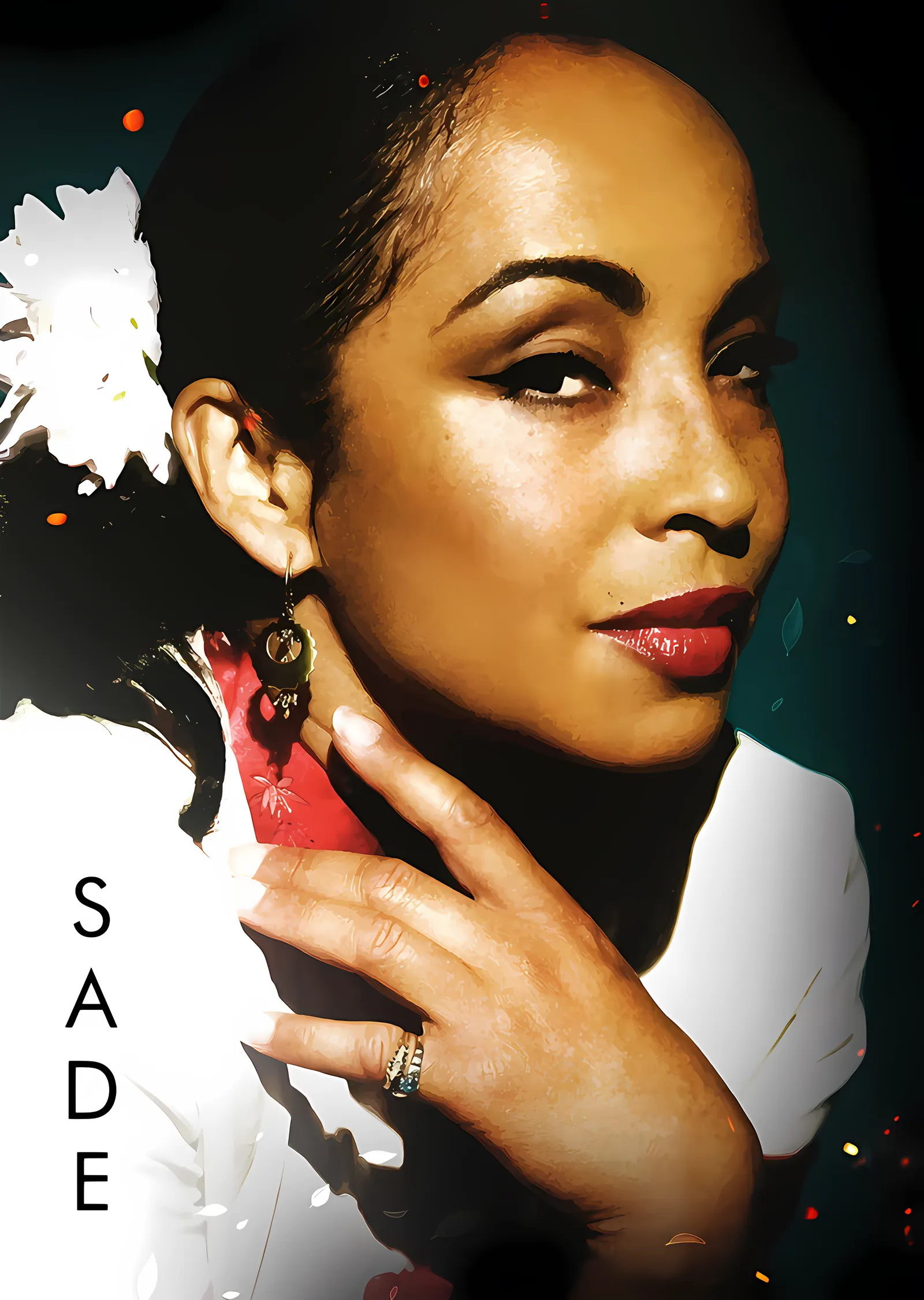 Sade: Beyaz Yaka Dikey İsim metal tablo