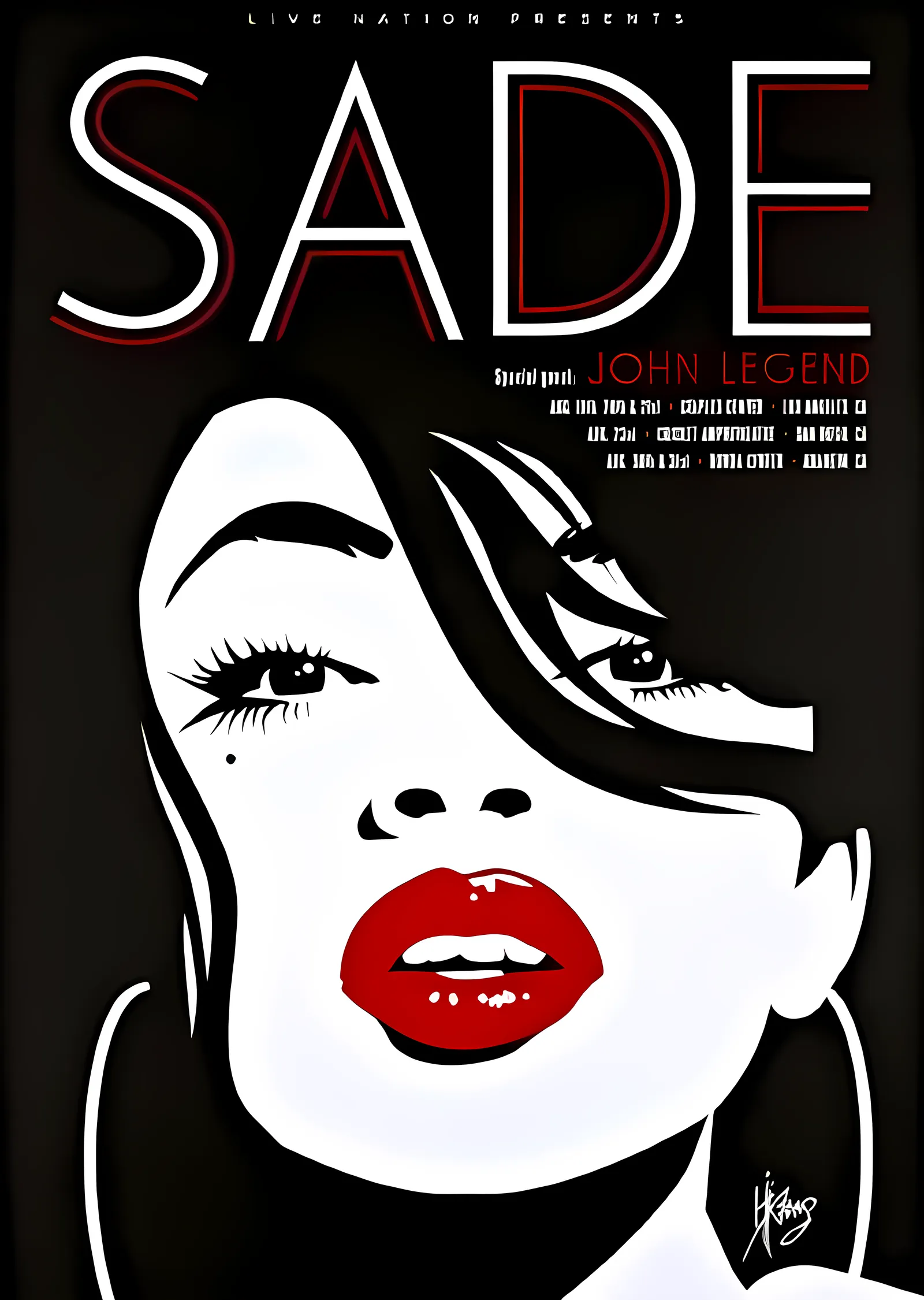 Sade: Kırmızı Dudak Pop Art metal tablo