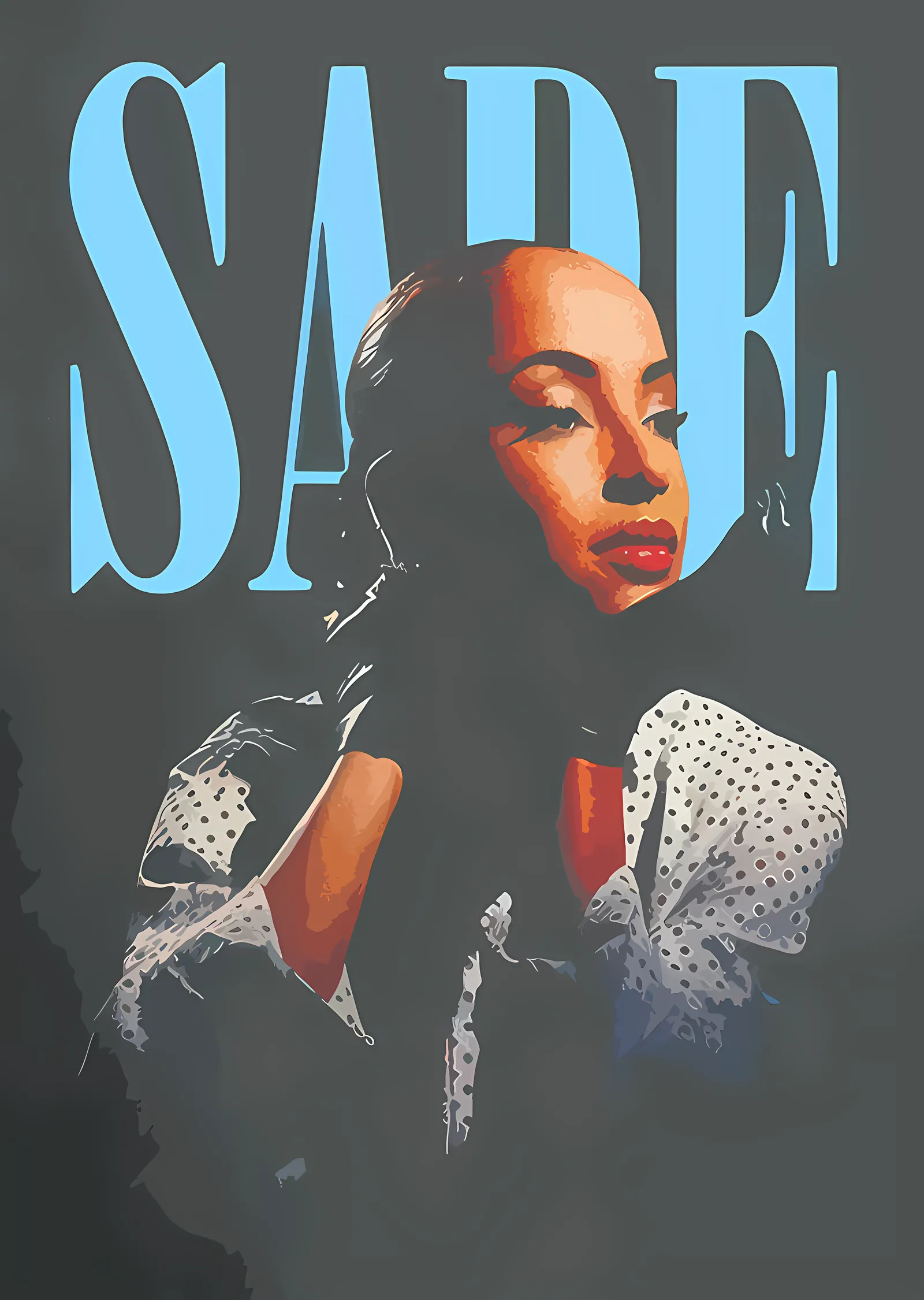 Sade: Mavi Blok Tipografi metal tablo