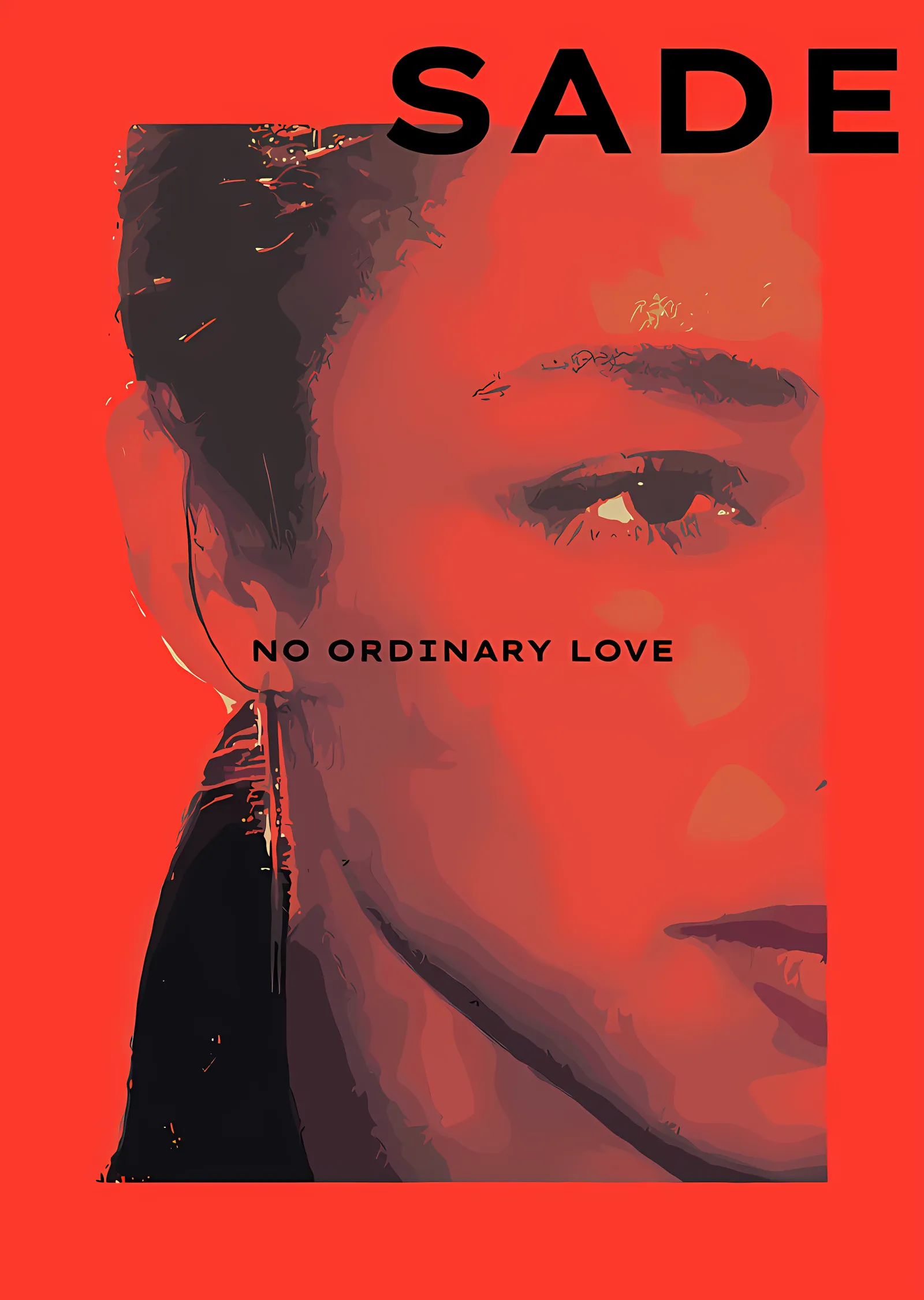 Sade: No Ordinary Love Kırmızı Afiş metal tablo