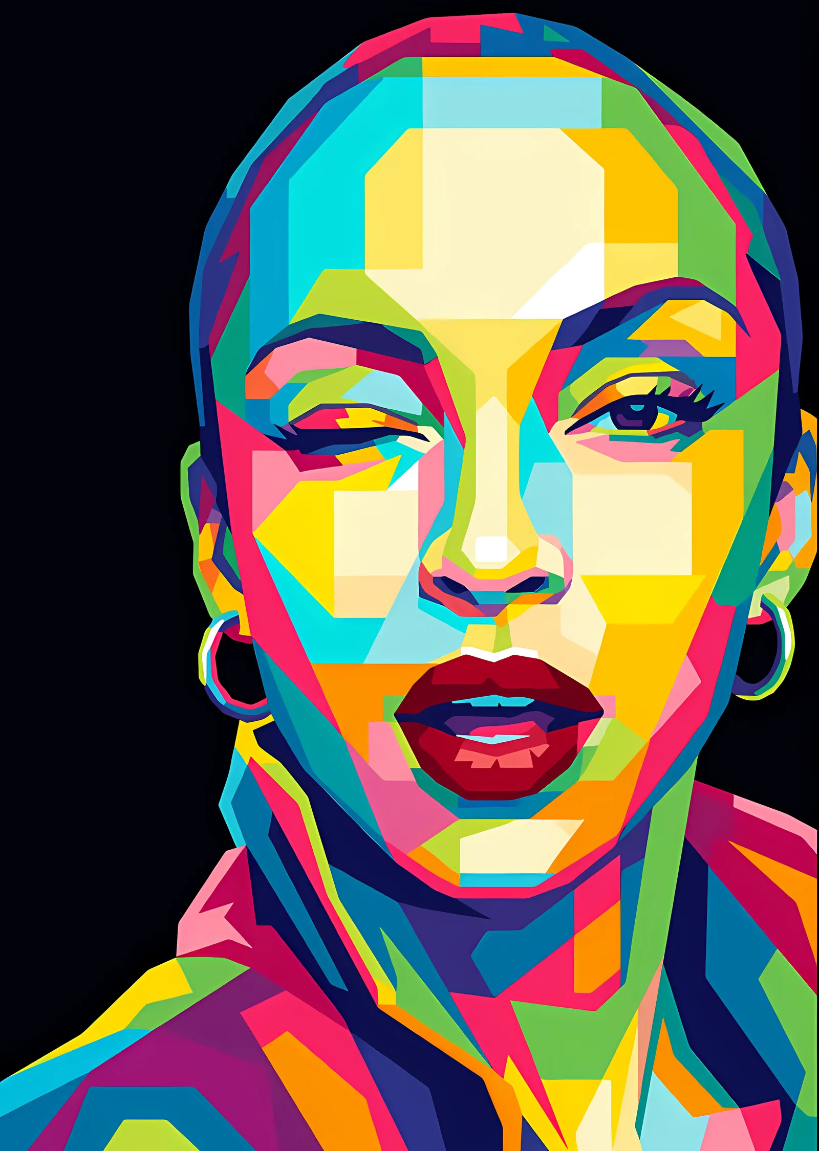 Sade: Turkuaz Zeminde Renk Blokları metal tablo