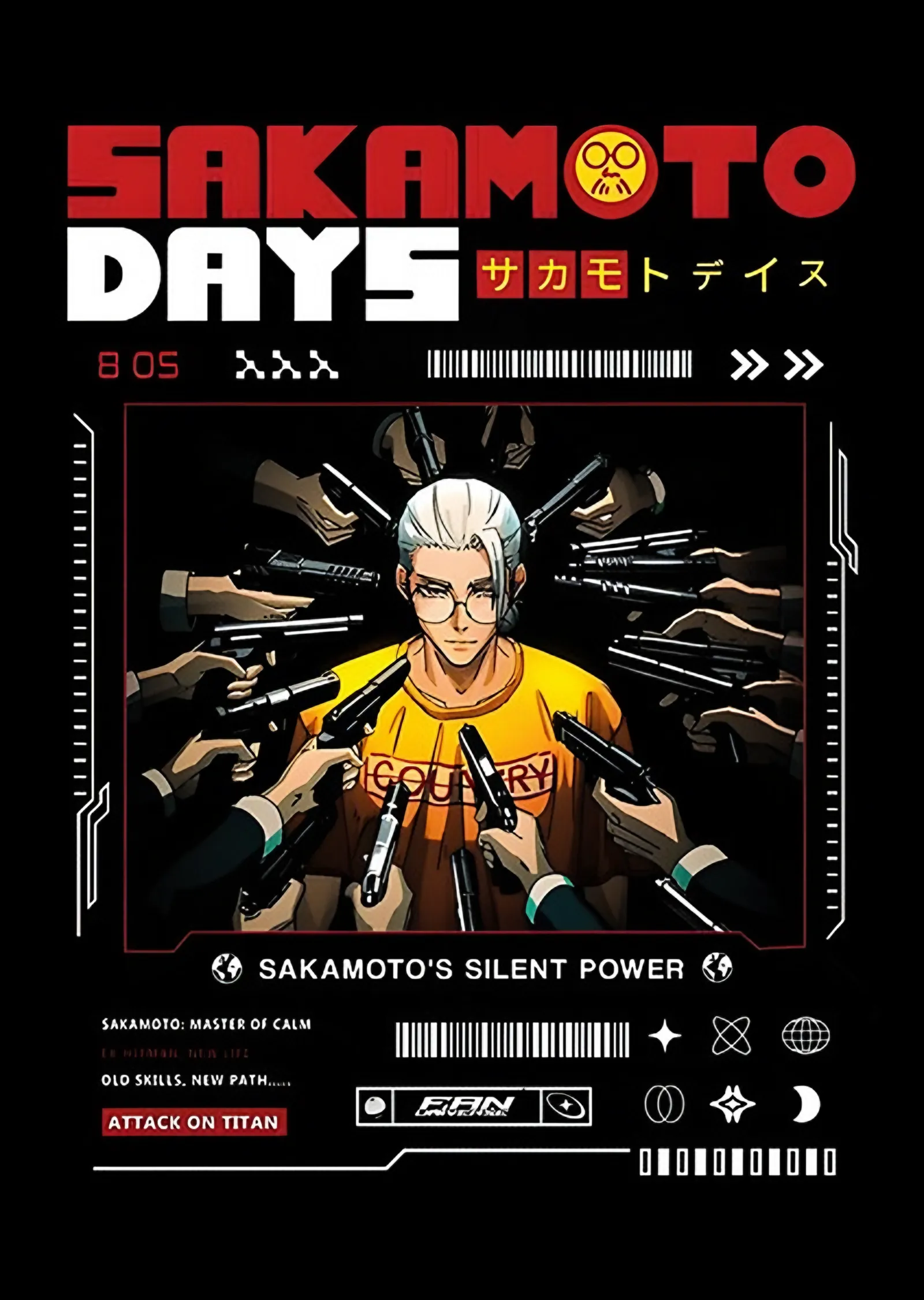 Sakamoto Days Sessiz Güç metal tablo
