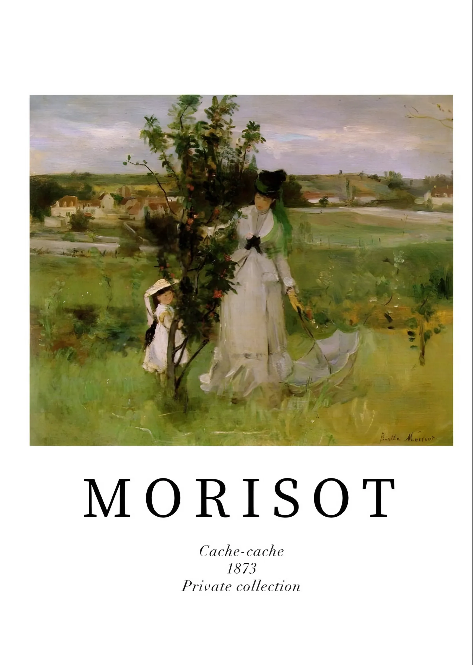 Saklambaç 1873 - Berthe Morisot metal tablo