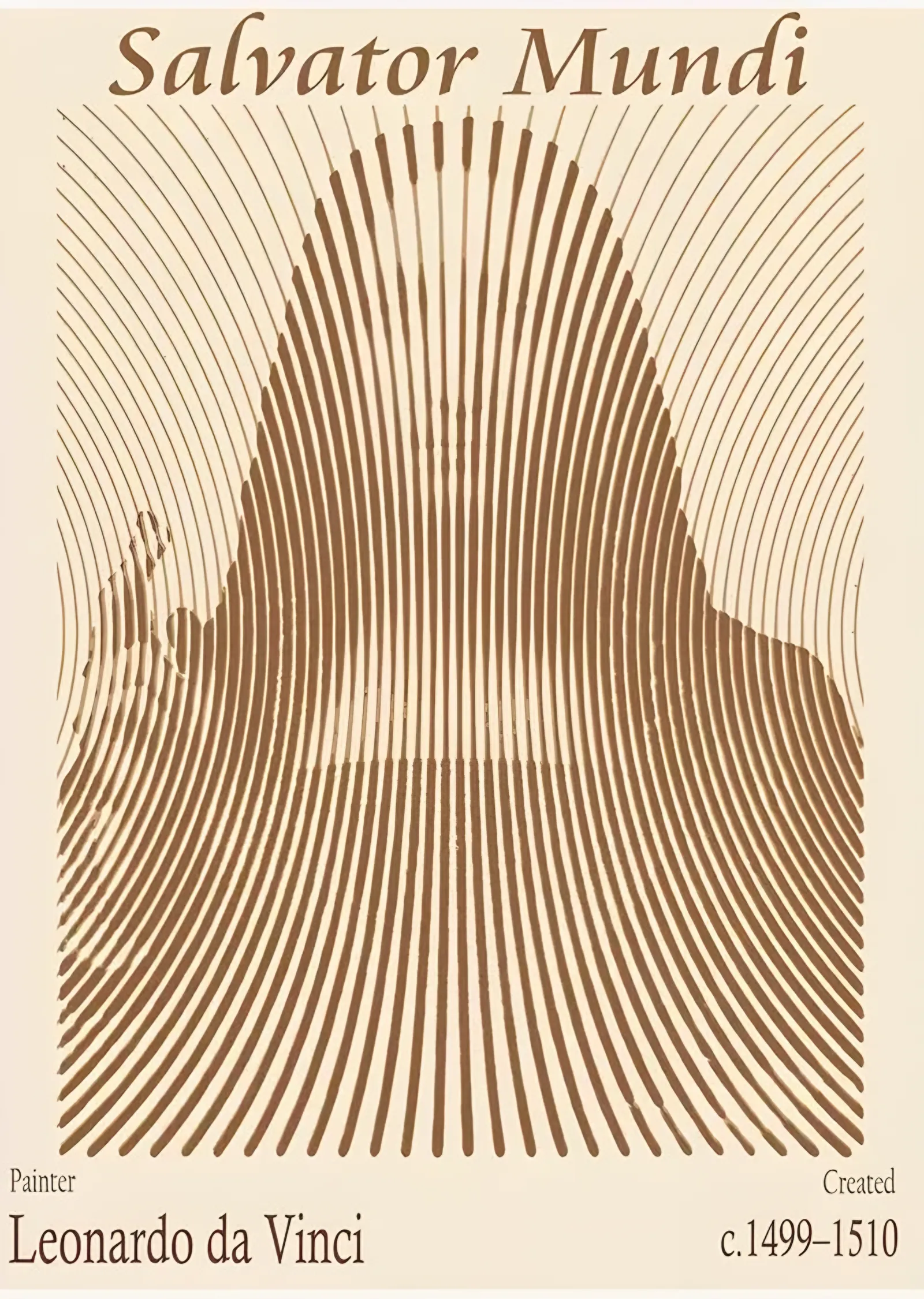 Salvator Mundi Çizgi Yorumu metal tablo