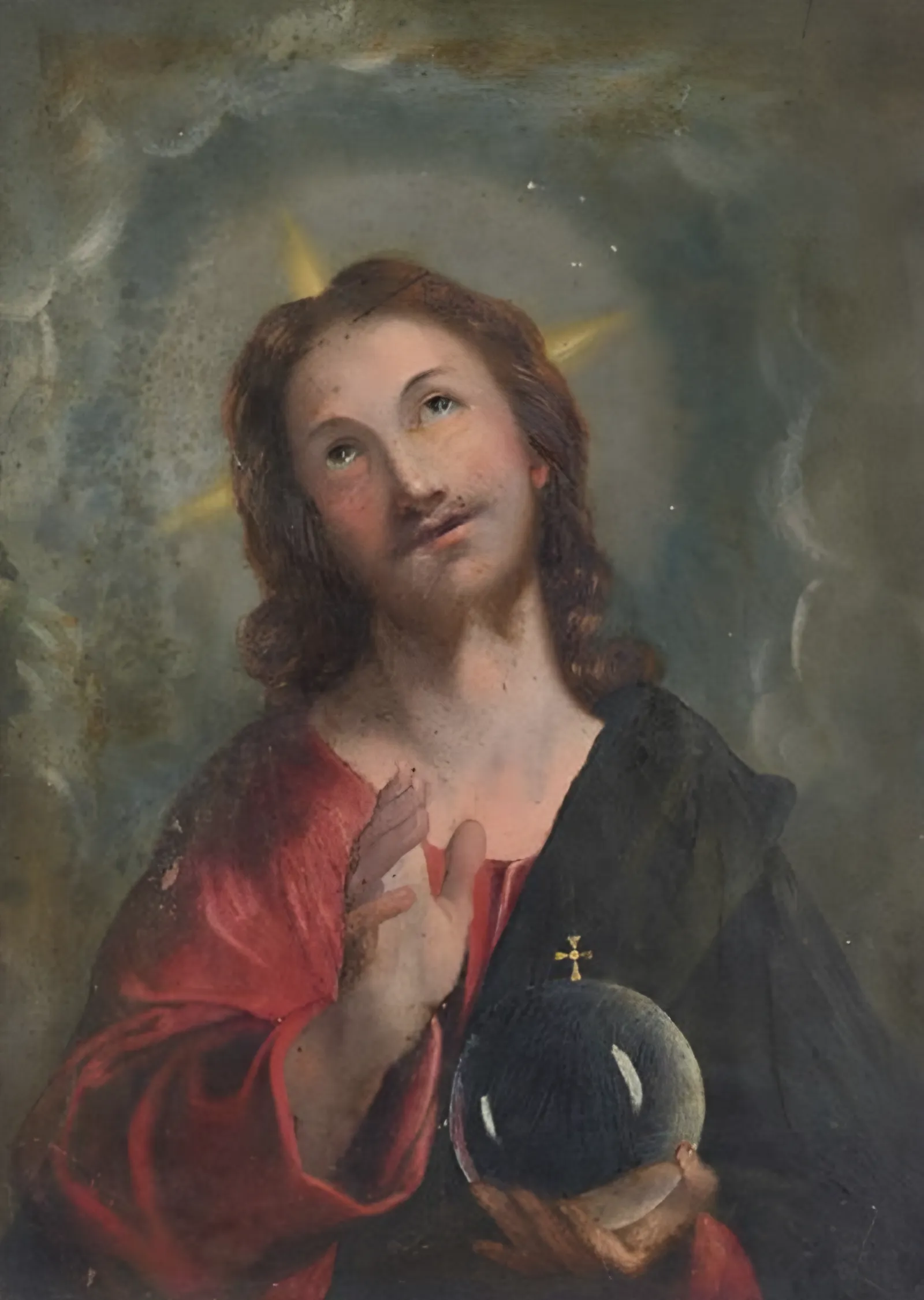 Salvator Mundi İtalyan Okulu metal tablo